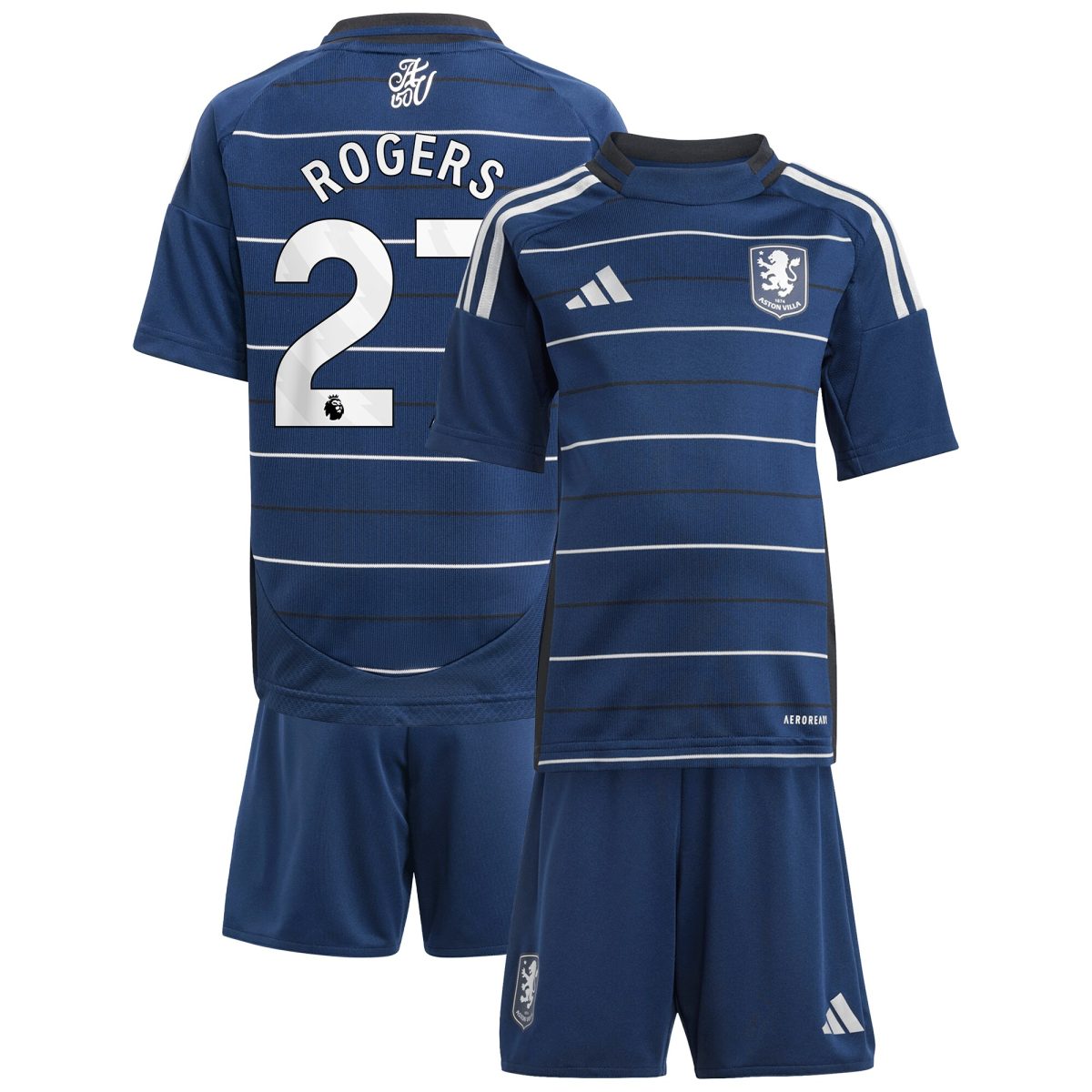 aston villa adidas third minikit 2024-25 with rogers 27 printing Collection | Official Aston Villa Jerseys for Fans