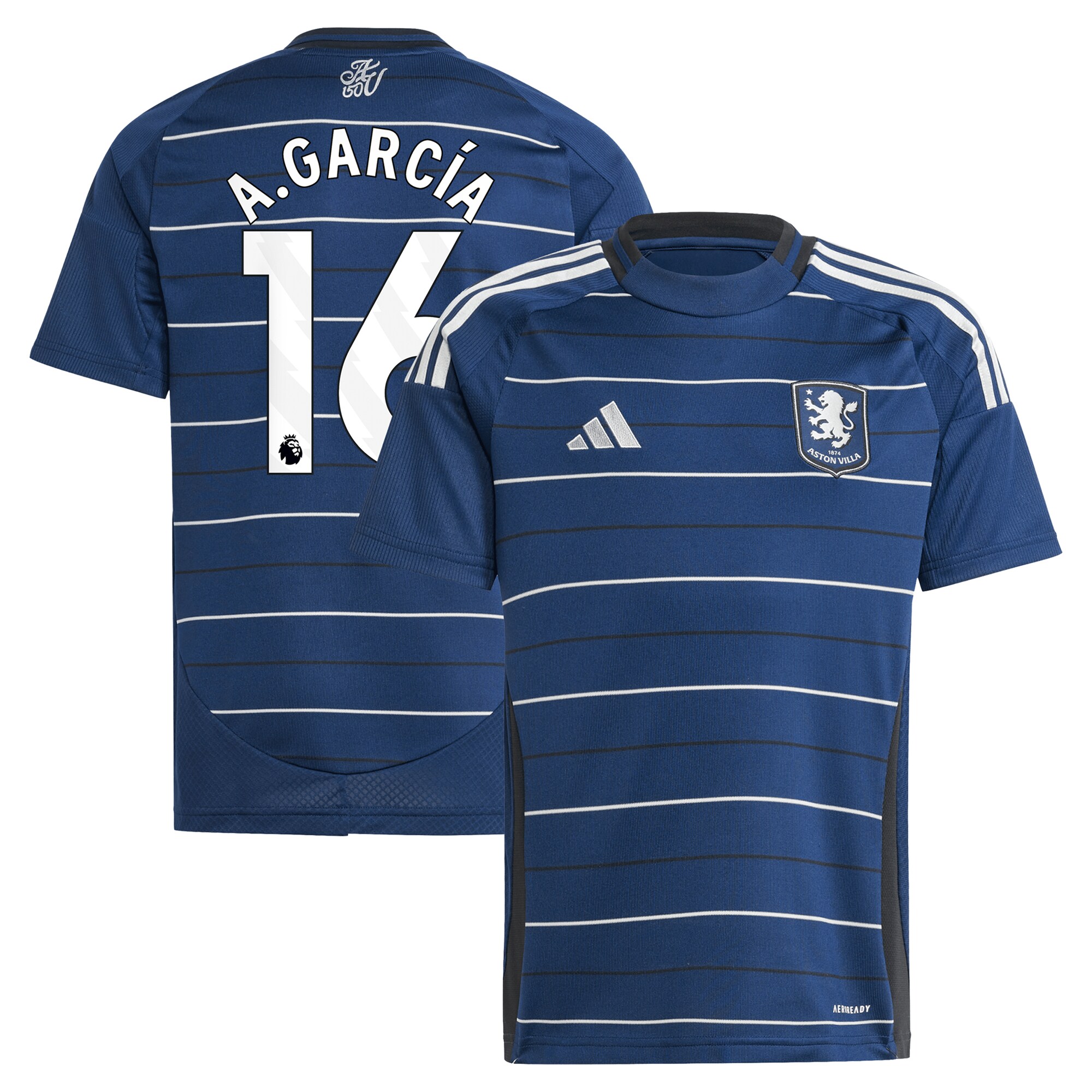 aston villa adidas third shirt 2024-25 – kids with a.garcía 16 printing Collection | Official Aston Villa Jerseys for Fans