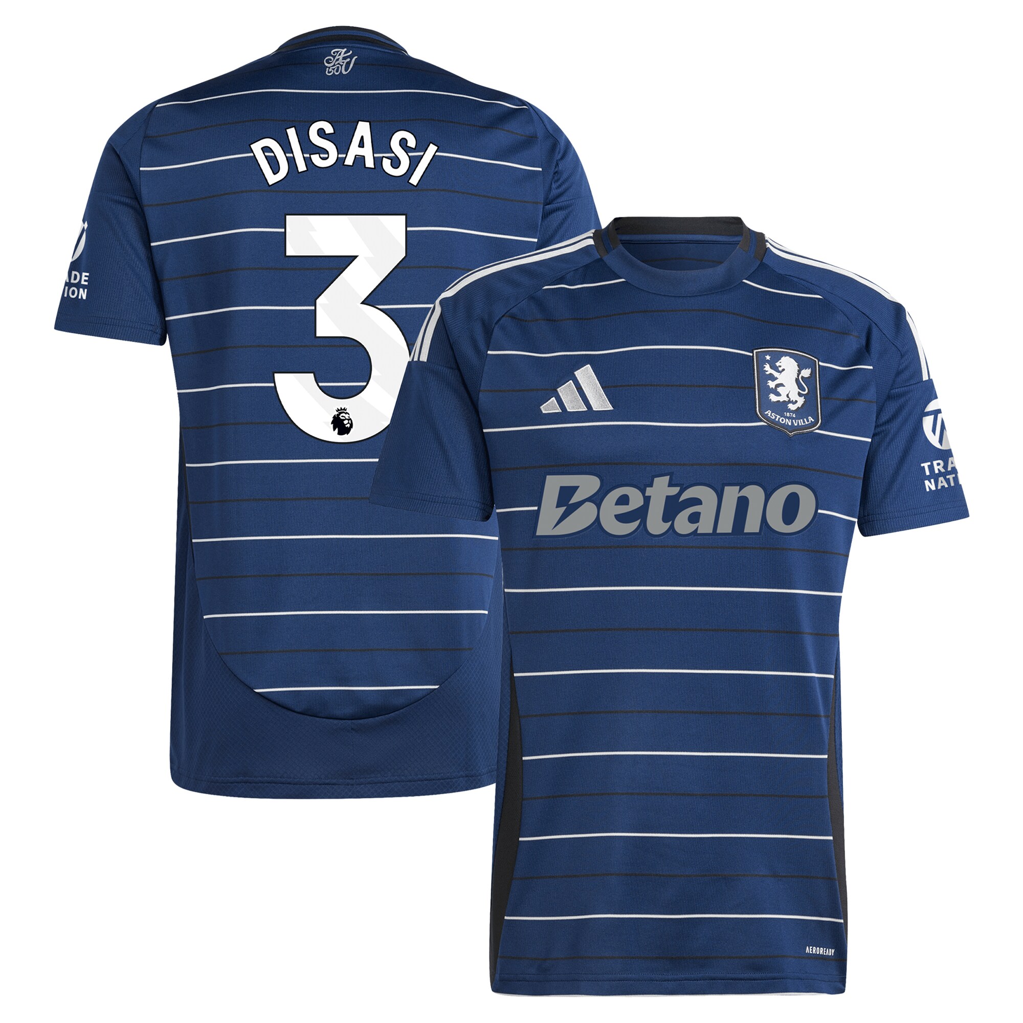 aston villa adidas third shirt 2024-25 with disasi 3 printing Collection | Official Aston Villa Jerseys for Fans