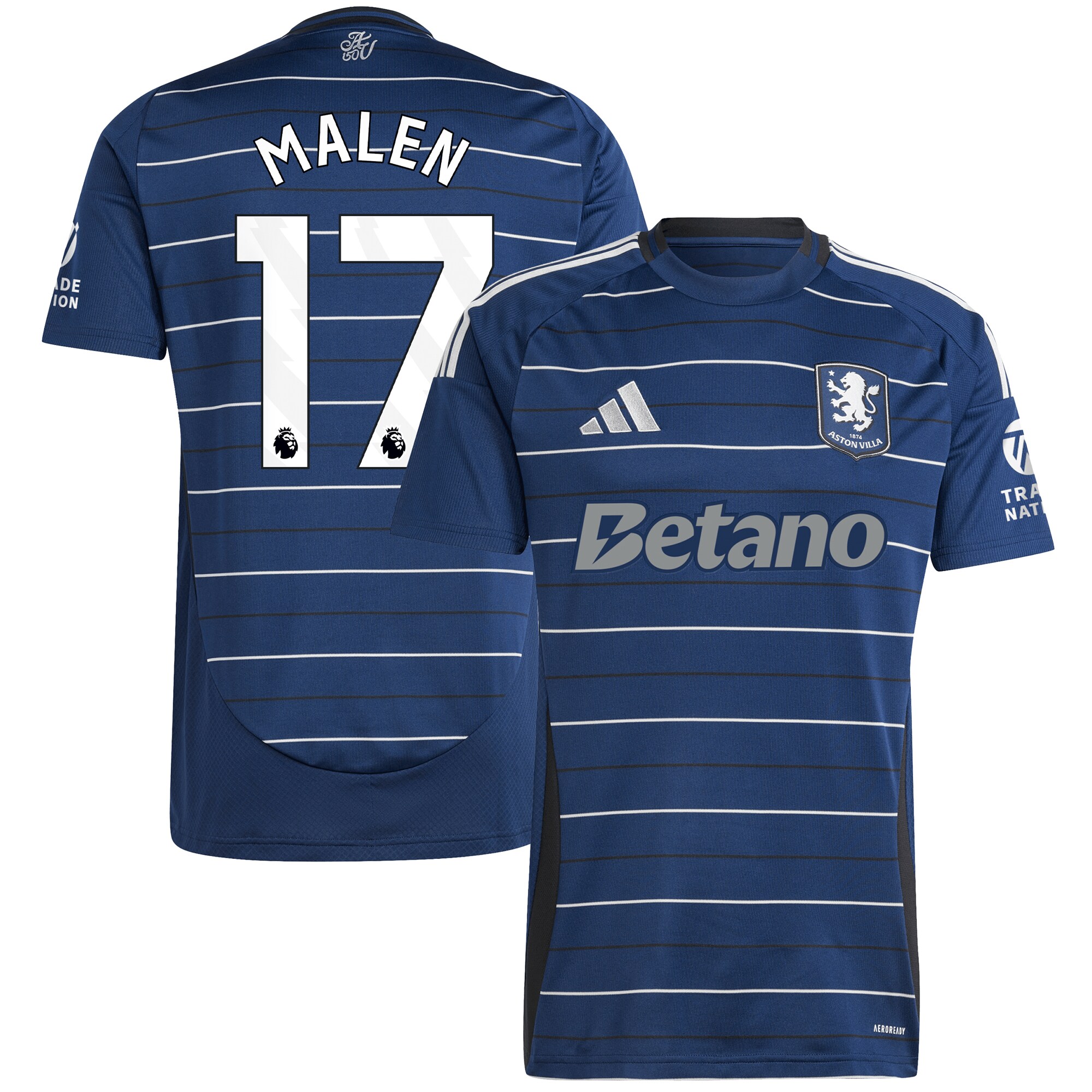 aston villa adidas third shirt 2024-25 with malen 17 printing Collection | Official Aston Villa Jerseys for Fans
