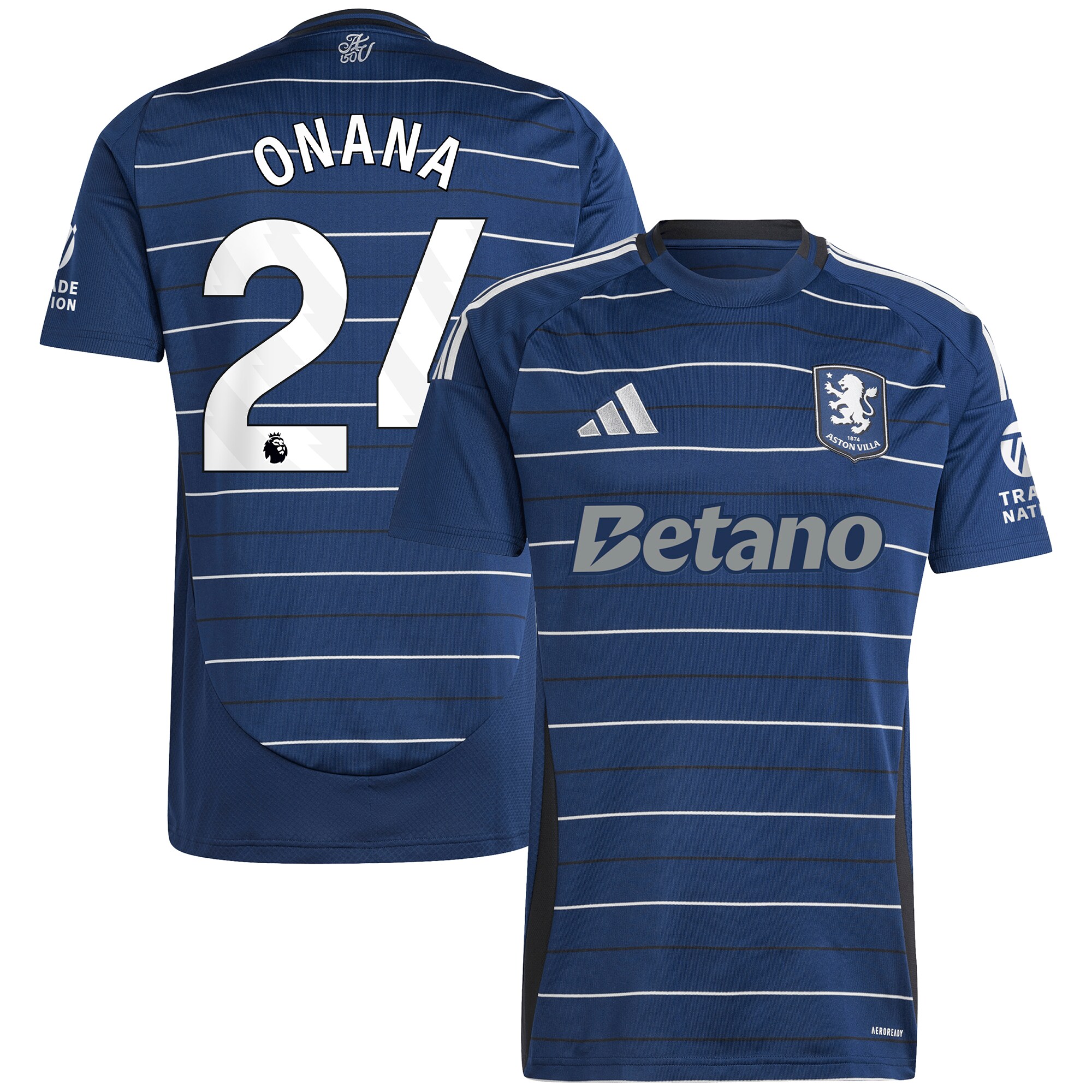 aston villa adidas third shirt 2024-25 with onana 24 printing Collection | Official Aston Villa Jerseys for Fans