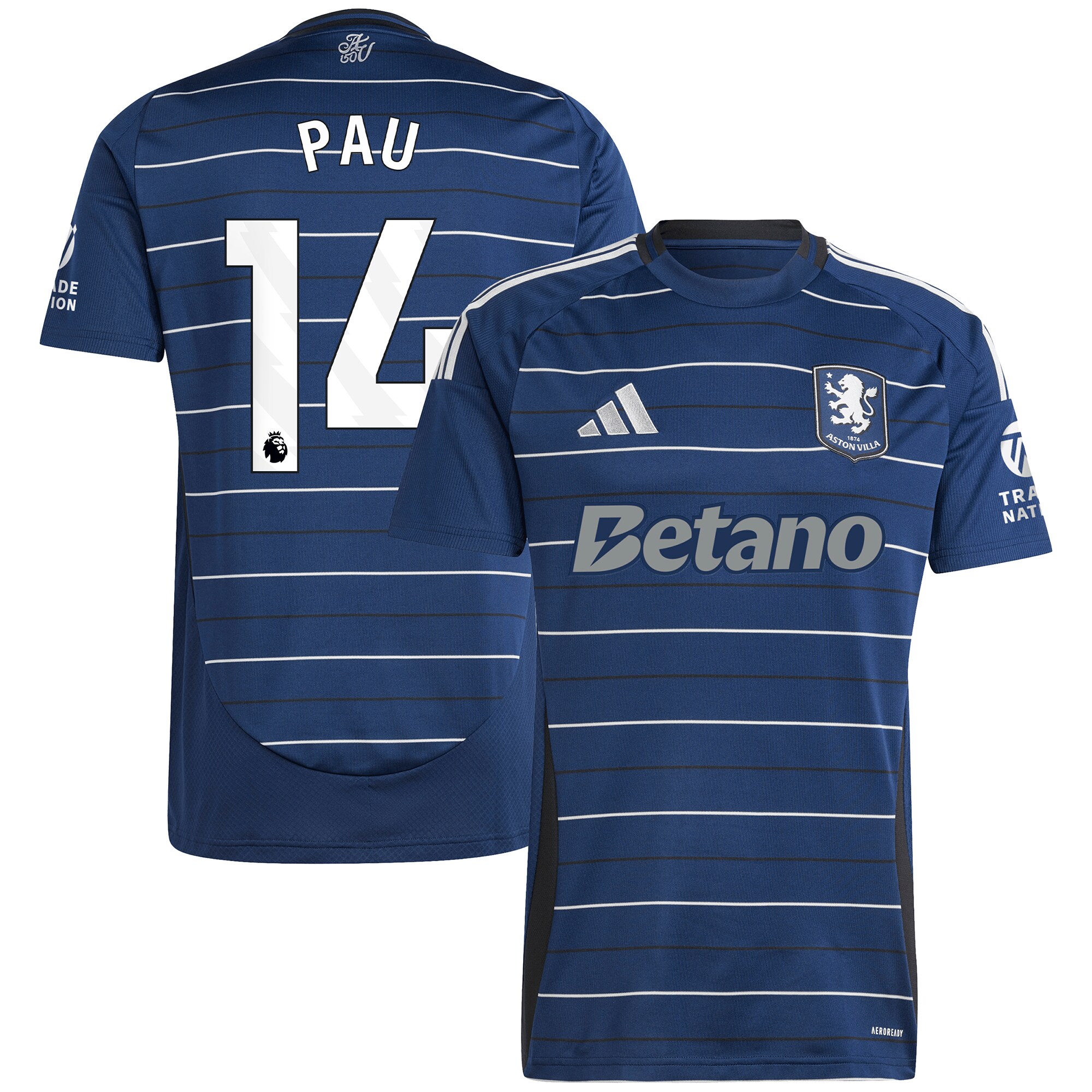 aston villa adidas third shirt 2024-25 with pau 14 printing Collection | Official Aston Villa Jerseys for Fans