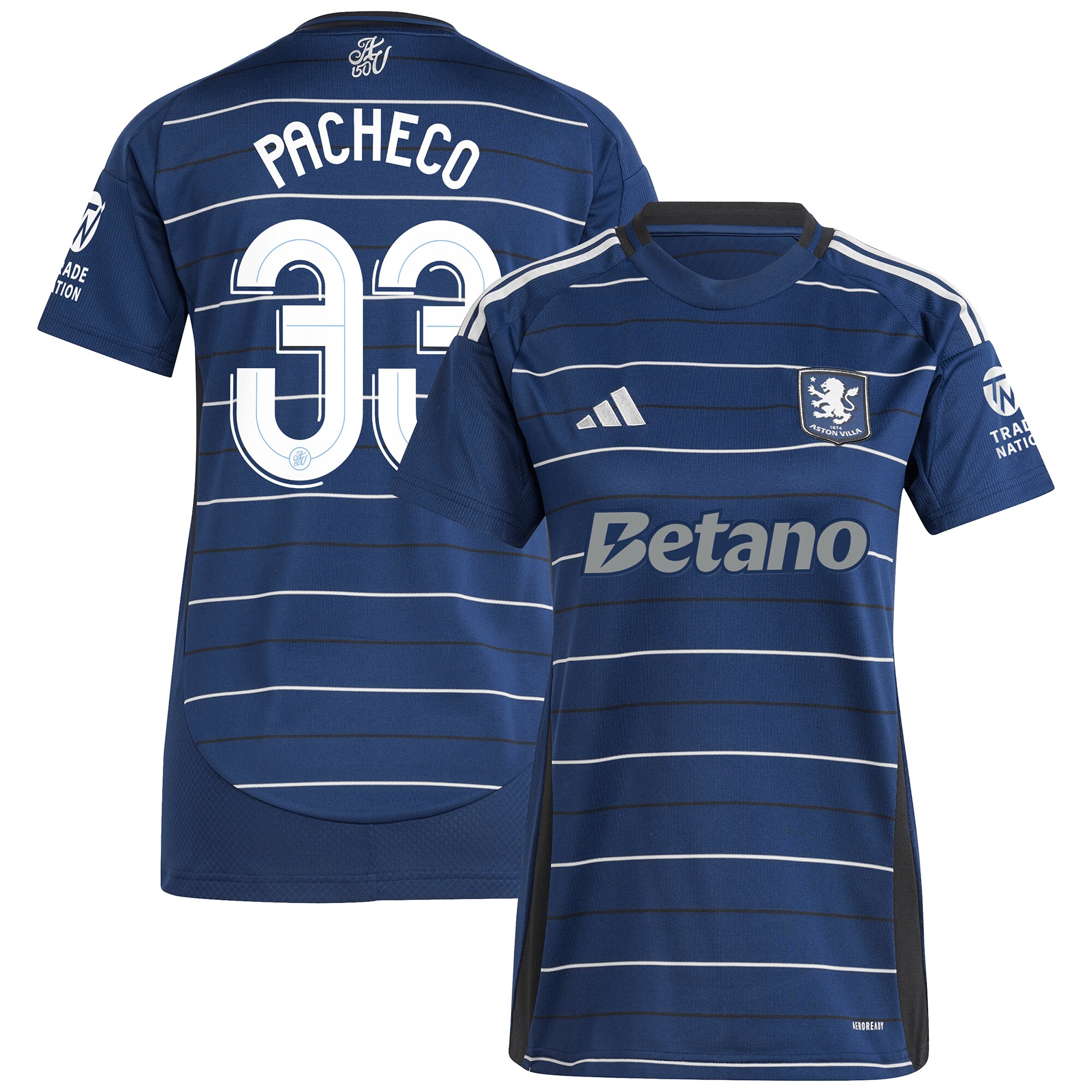 aston villa adidas third shirt 2024-25 – womens with pacheco 33 cup printing Collection | Official Aston Villa Jerseys for Fans