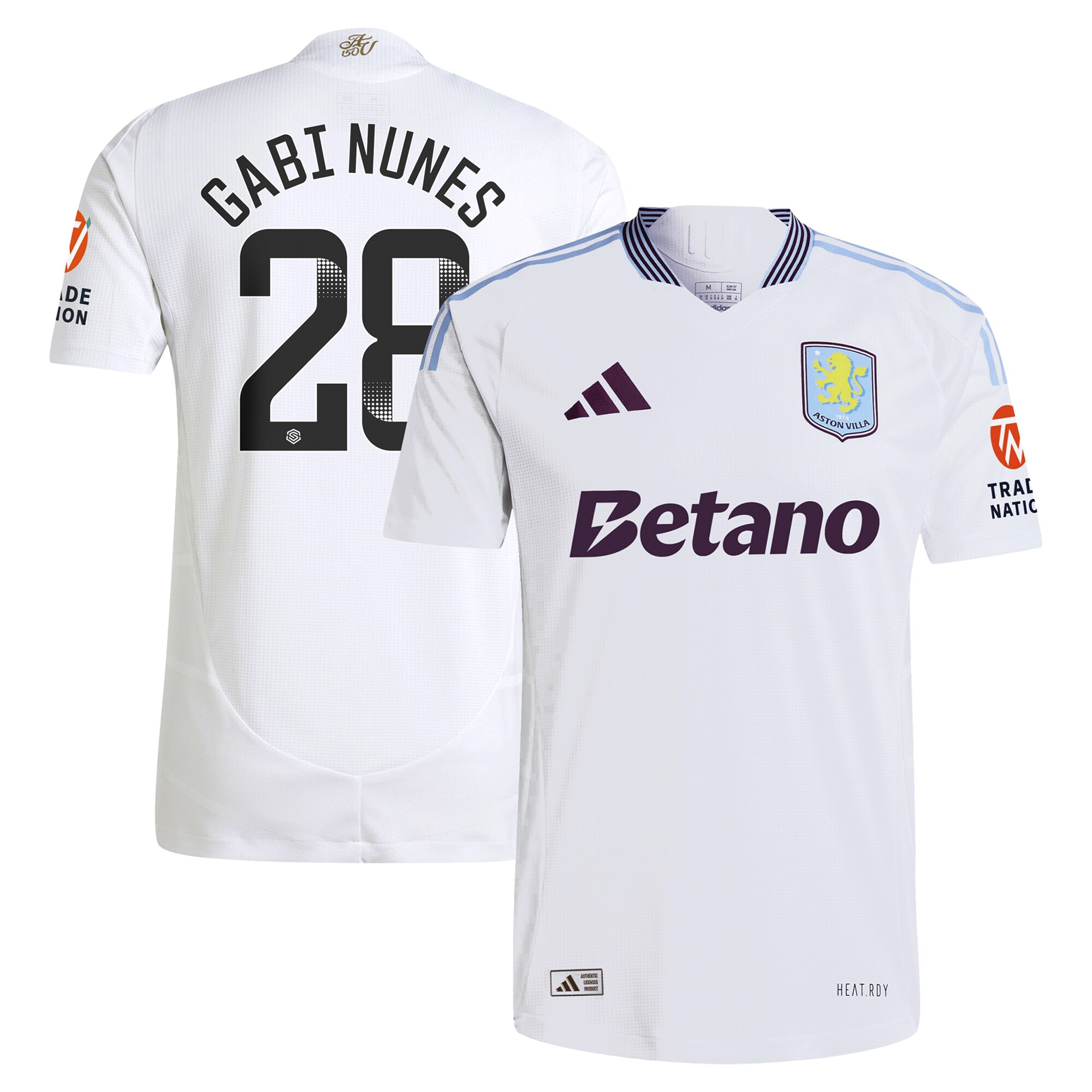 aston villa adidas wsl away authentic shirt 2024-25 with gabi nunes 28 printing Collection | Official Aston Villa Jerseys for Fans