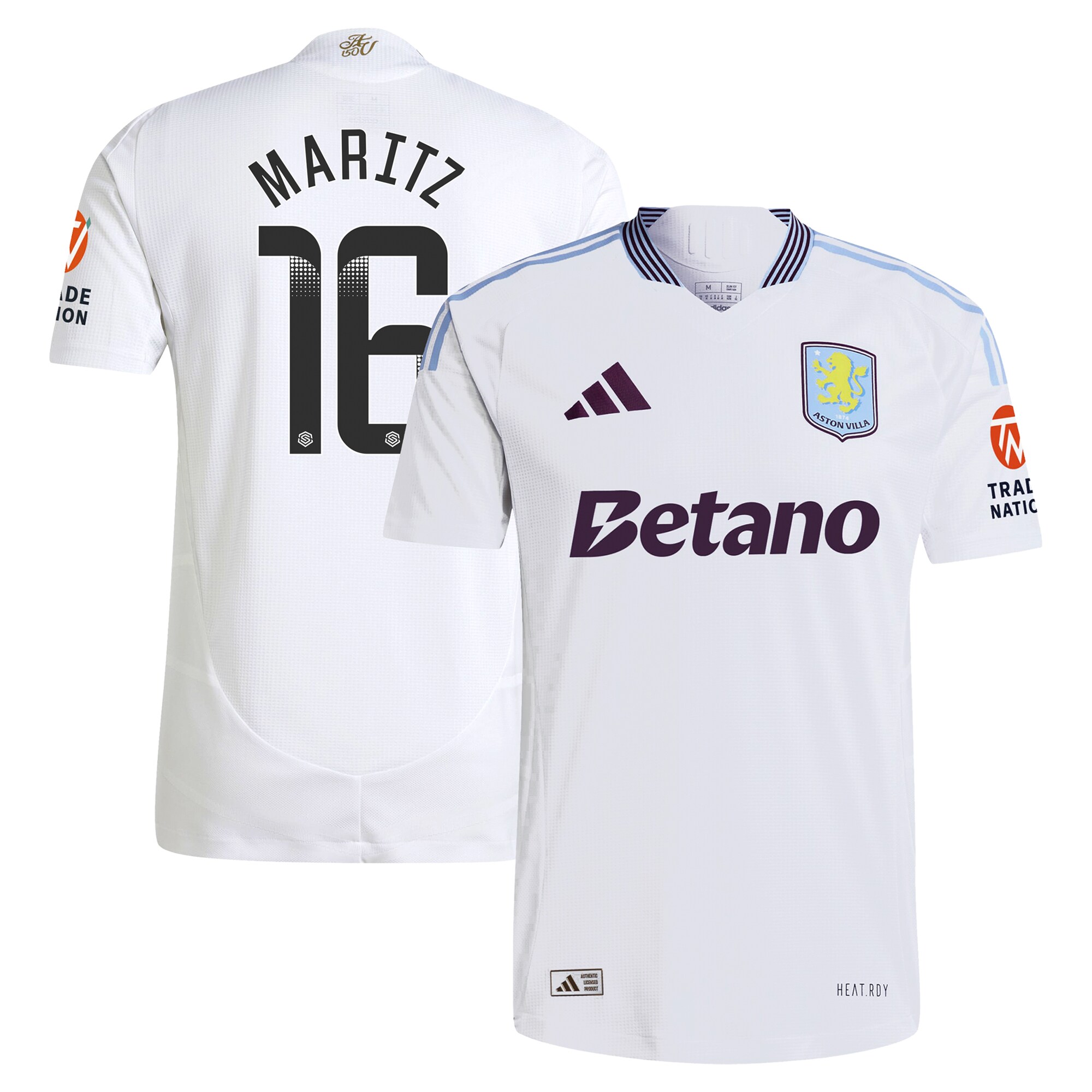 aston villa adidas wsl away authentic shirt 2024-25 with maritz 16 printing Collection | Official Aston Villa Jerseys for Fans