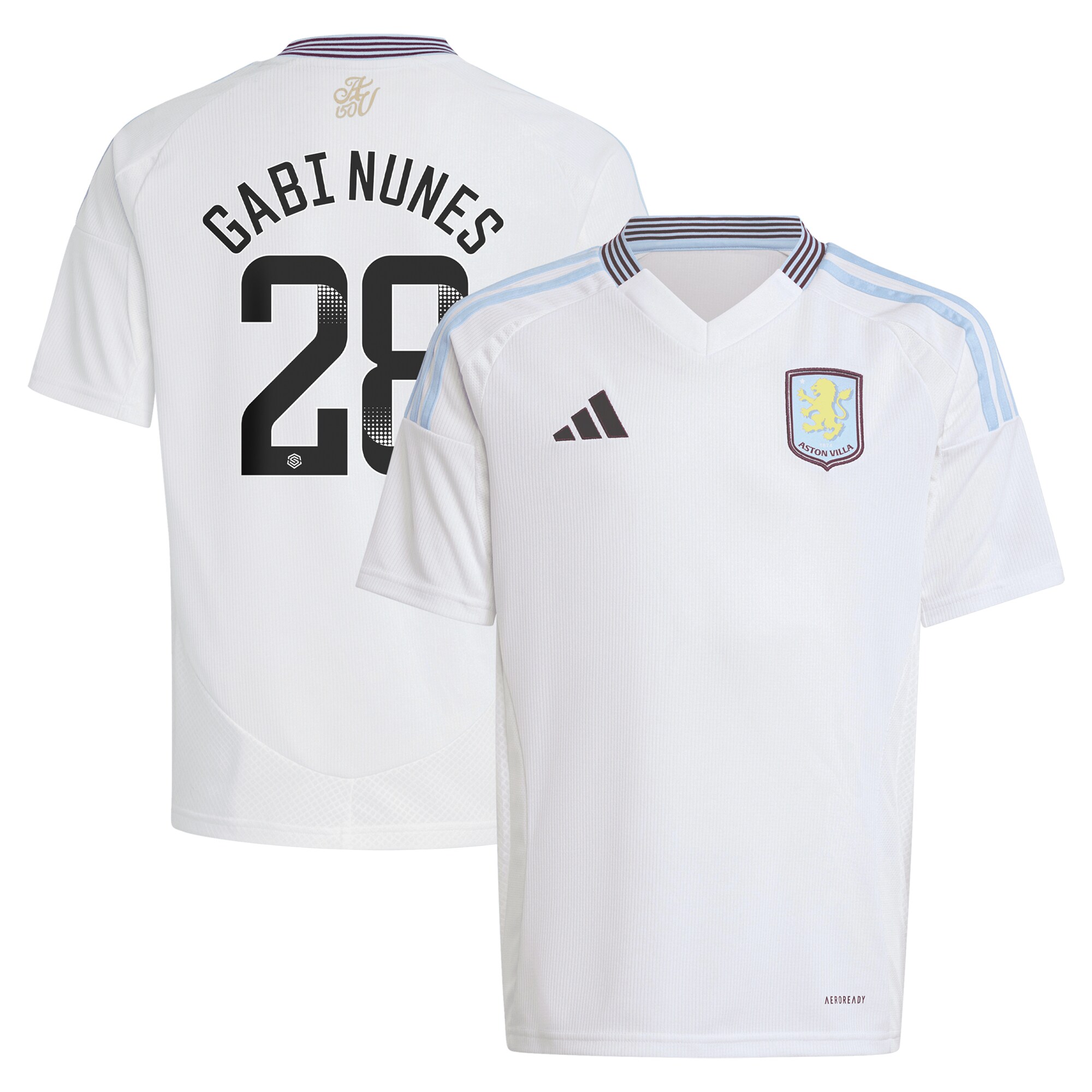 aston villa adidas wsl away shirt 2024-25 – kids with gabi nunes 28 printing Collection | Official Aston Villa Jerseys for Fans