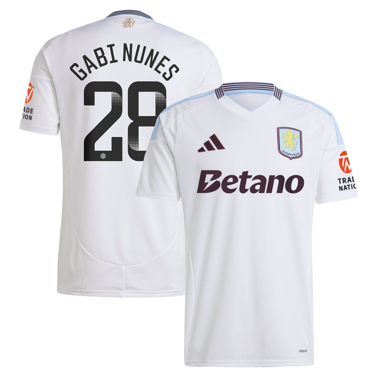 aston villa adidas wsl away shirt 2024-25 with gabi nunes 28 printing Collection | Official Aston Villa Jerseys for Fans