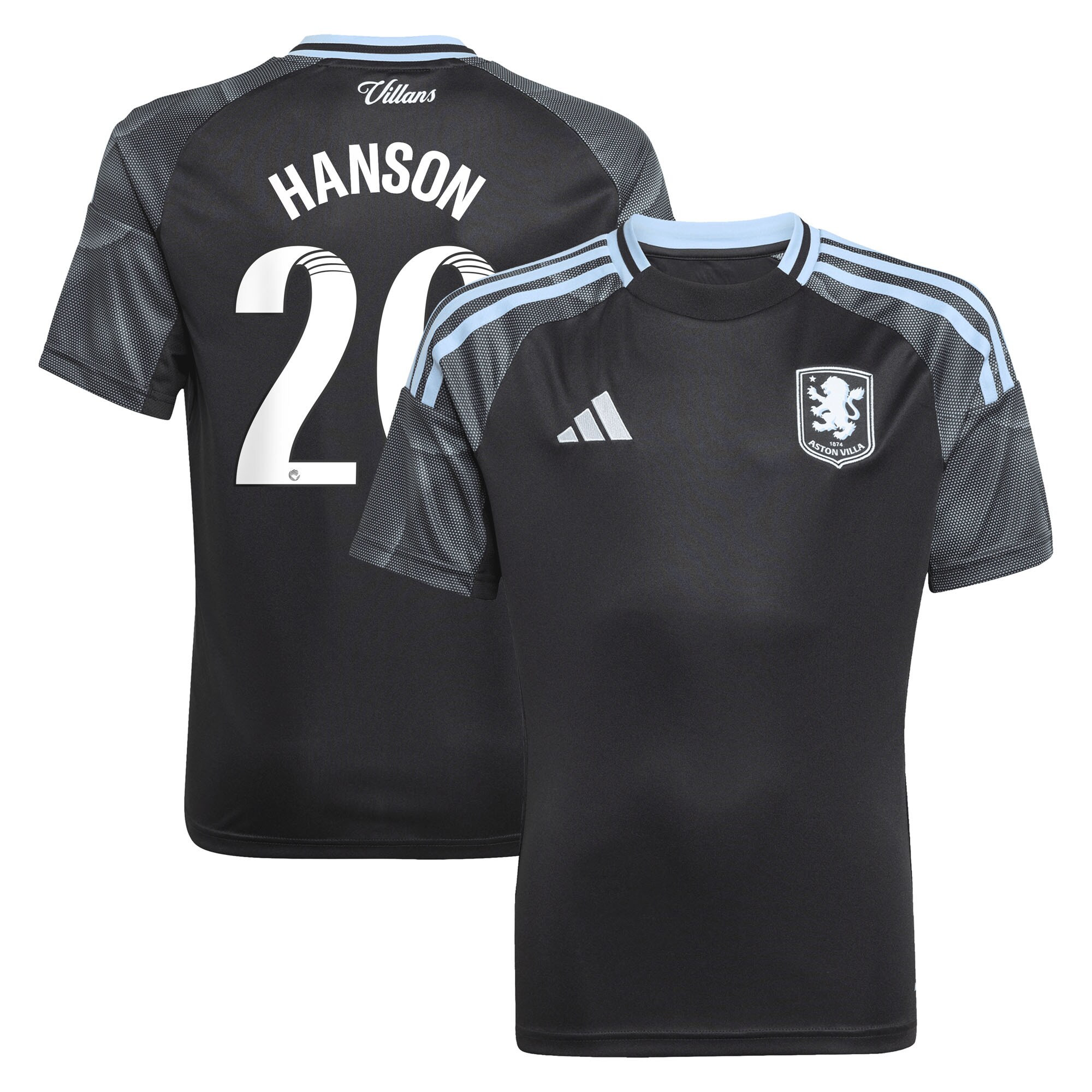 aston villa adidas wsl away shirt 2025-26 – kids with hanson 20 printing Collection | Official Aston Villa Jerseys for Fans