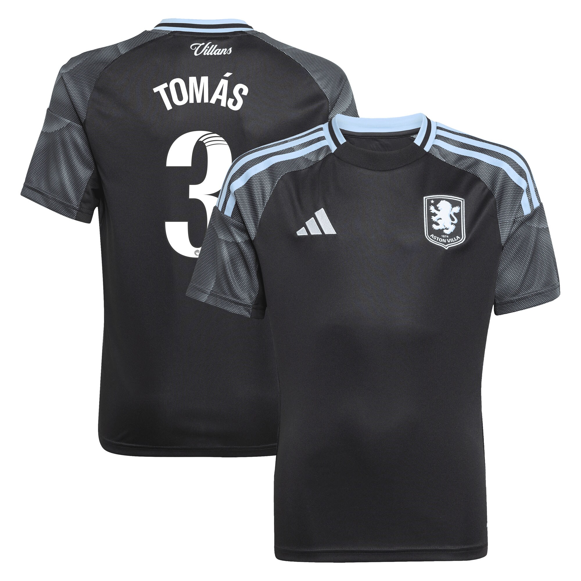 aston villa adidas wsl away shirt 2025-26 – kids with tomás 3 printing Collection | Official Aston Villa Jerseys for Fans