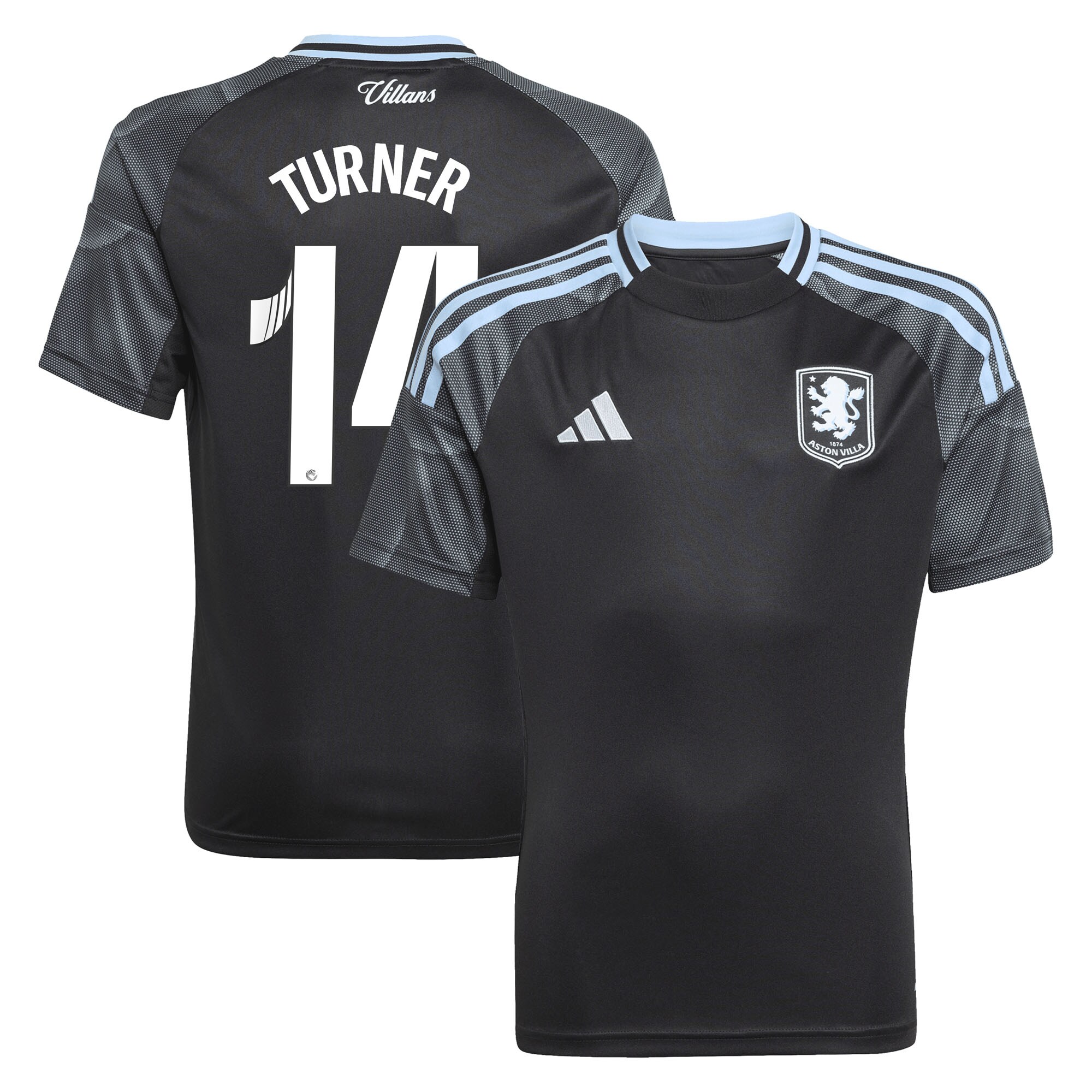 aston villa adidas wsl away shirt 2025-26 – kids with turner 14 printing Collection | Official Aston Villa Jerseys for Fans