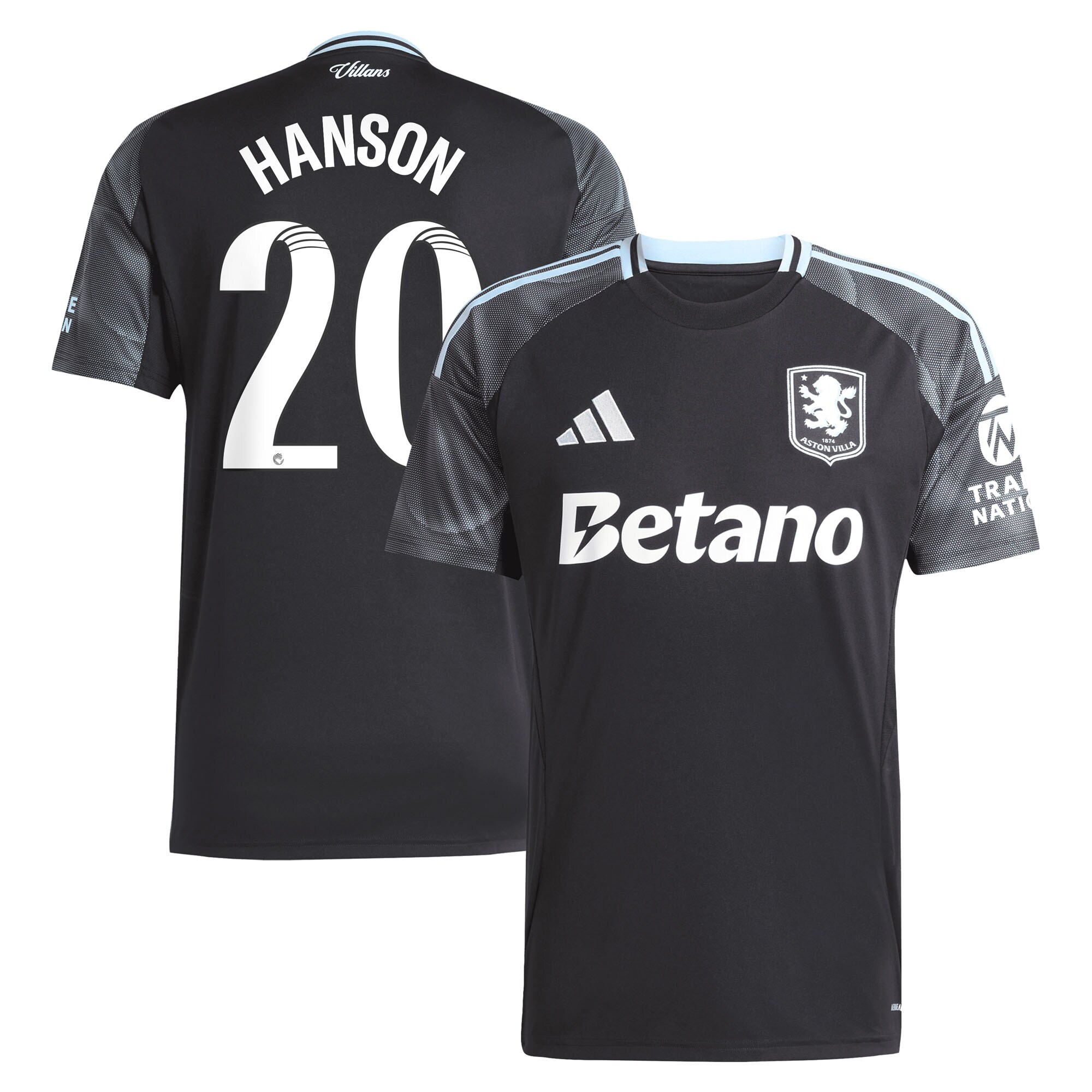 aston villa adidas wsl away shirt 2025-26 with hanson 20 printing Collection | Official Aston Villa Jerseys for Fans