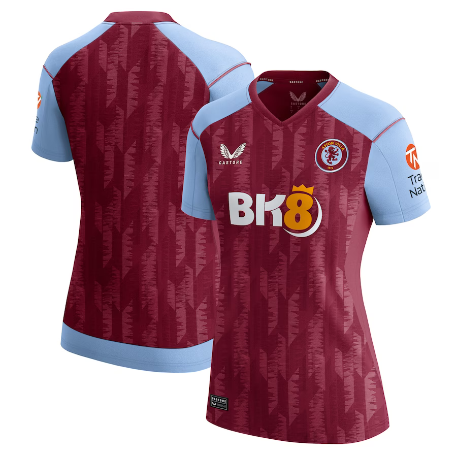 aston villa castore home shirt 2023-24 – womens with custom printing Collection | Official Aston Villa Jerseys for Fans
