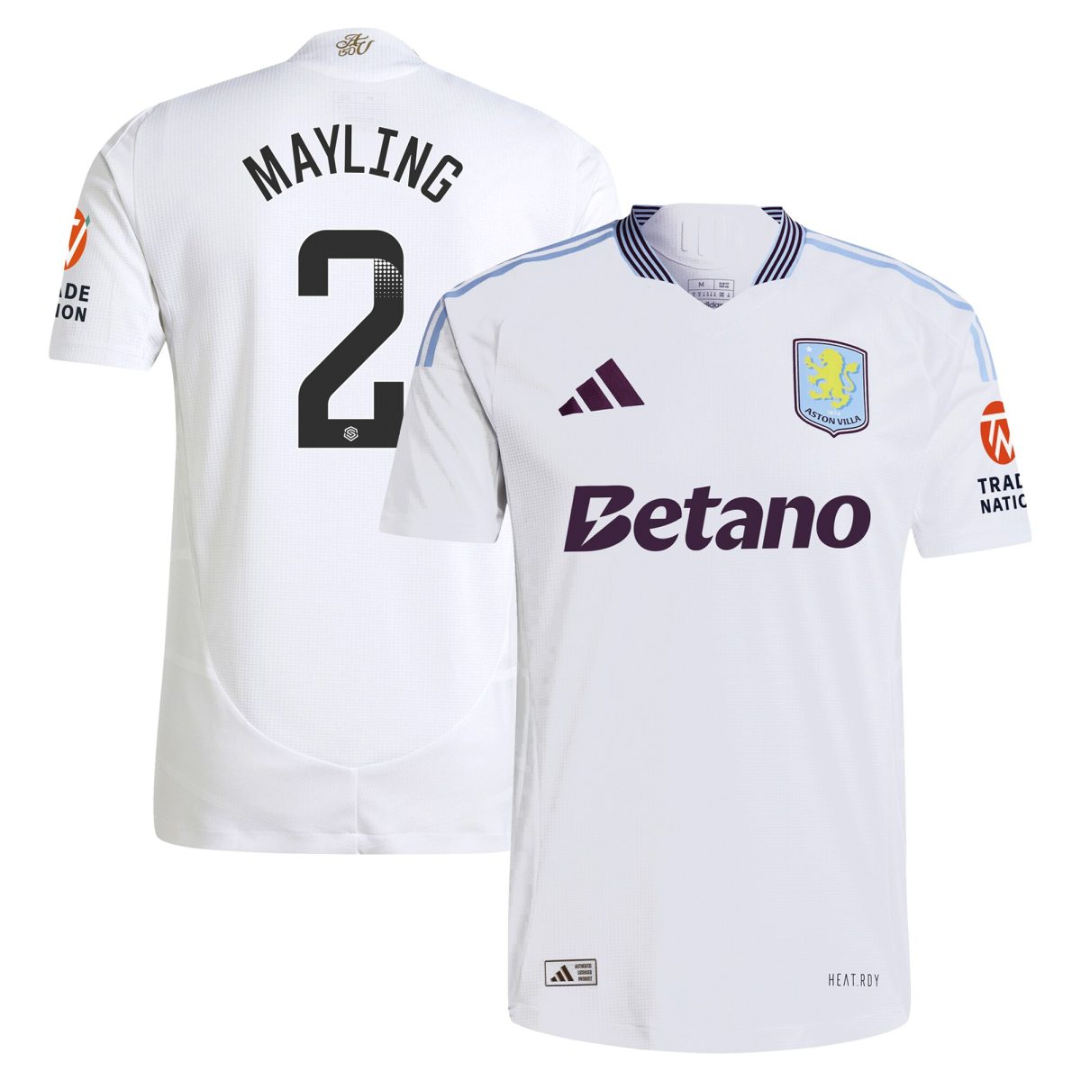 aston villa wsl adidas away authentic shirt 2024-25 with mayling 2 printing Collection | Official Aston Villa Jerseys for Fans