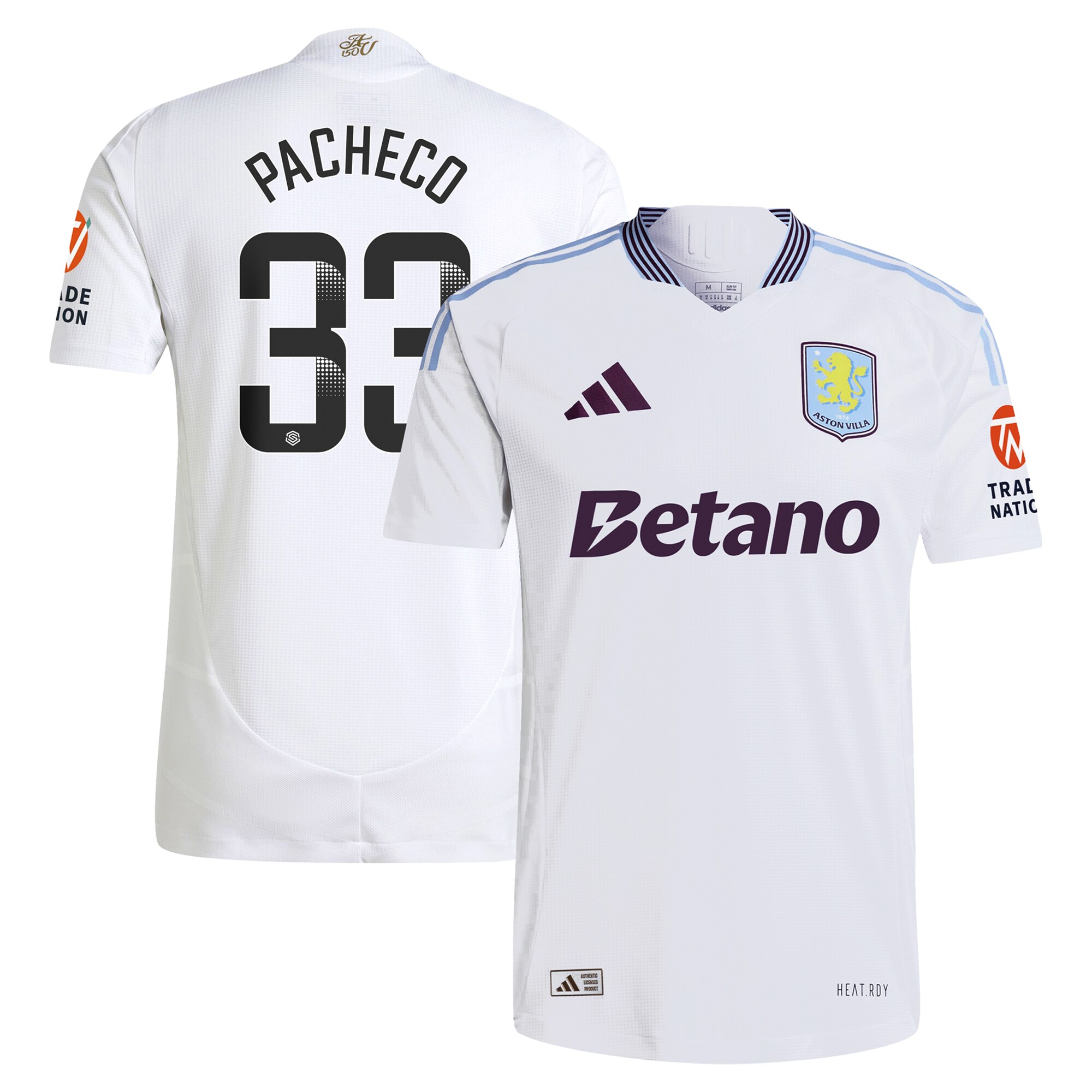 aston villa wsl adidas away authentic shirt 2024-25 with pacheco 33 printing Collection | Official Aston Villa Jerseys for Fans