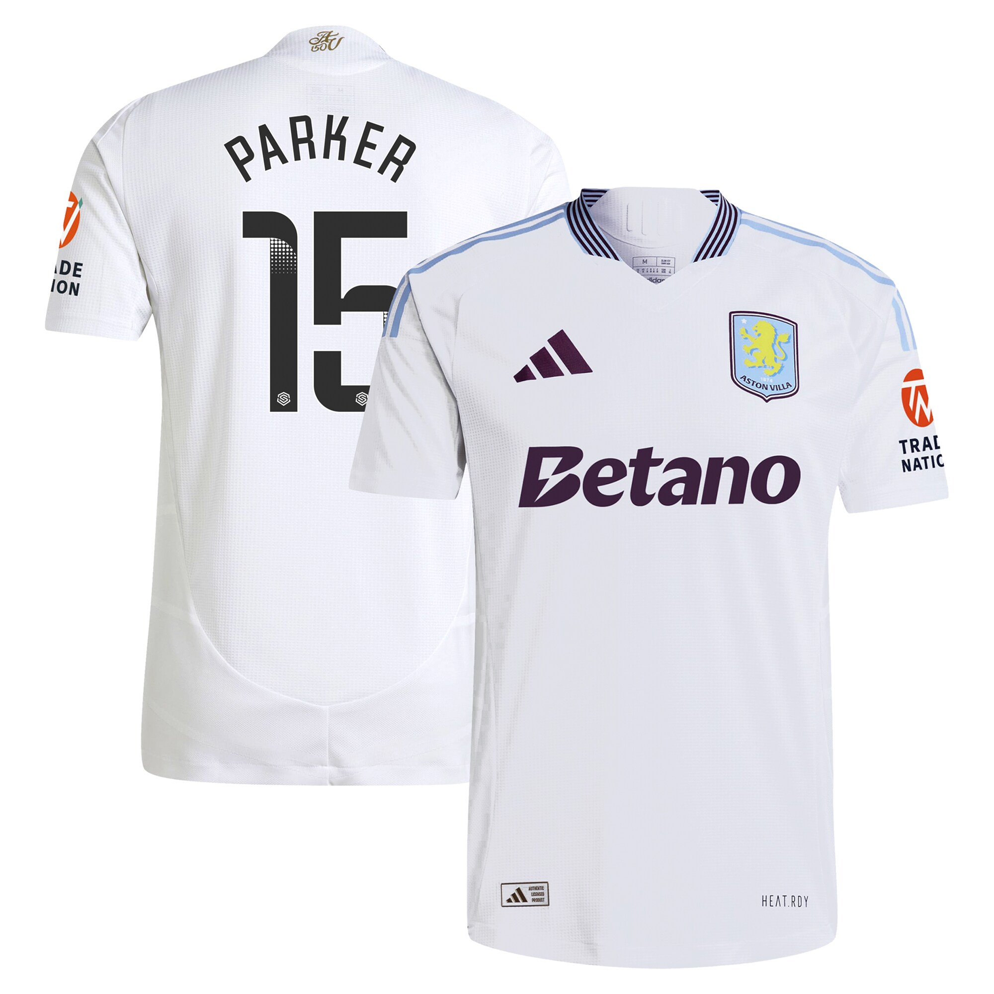 aston villa wsl adidas away authentic shirt 2024-25 with parker 15 printing Collection | Official Aston Villa Jerseys for Fans