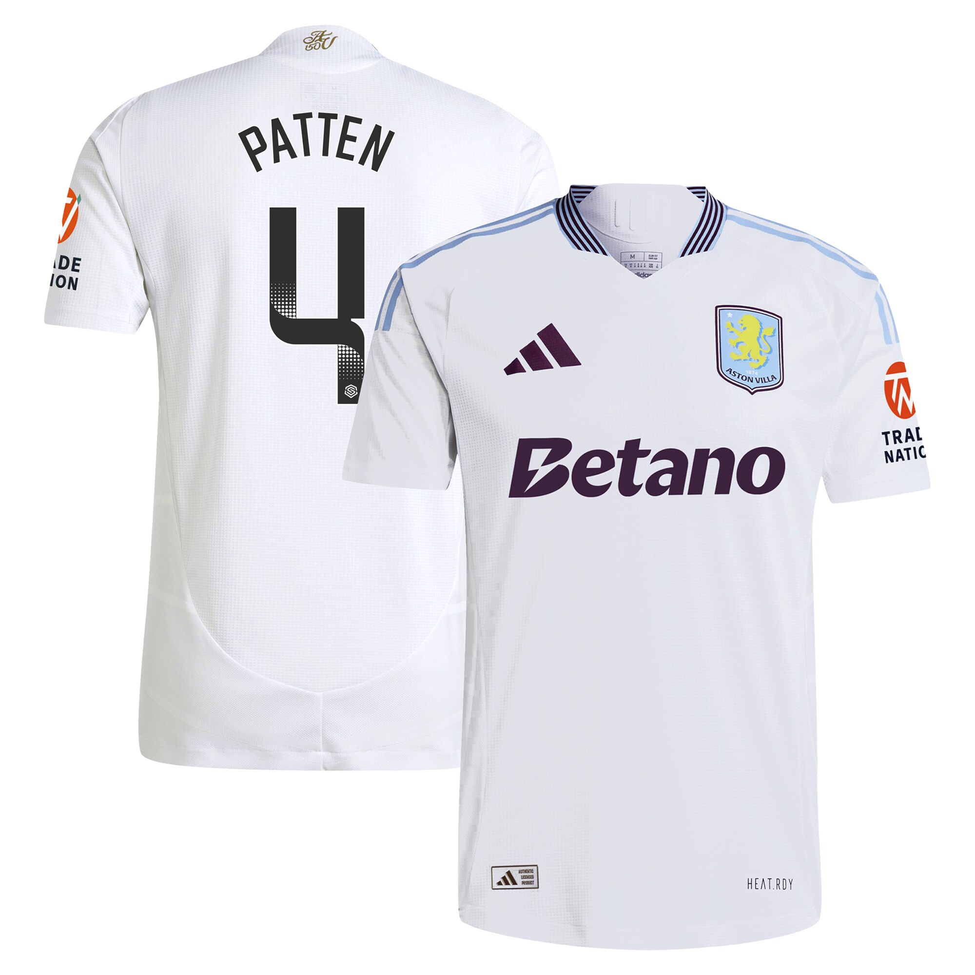 aston villa wsl adidas away authentic shirt 2024-25 with patten 4 printing Collection | Official Aston Villa Jerseys for Fans
