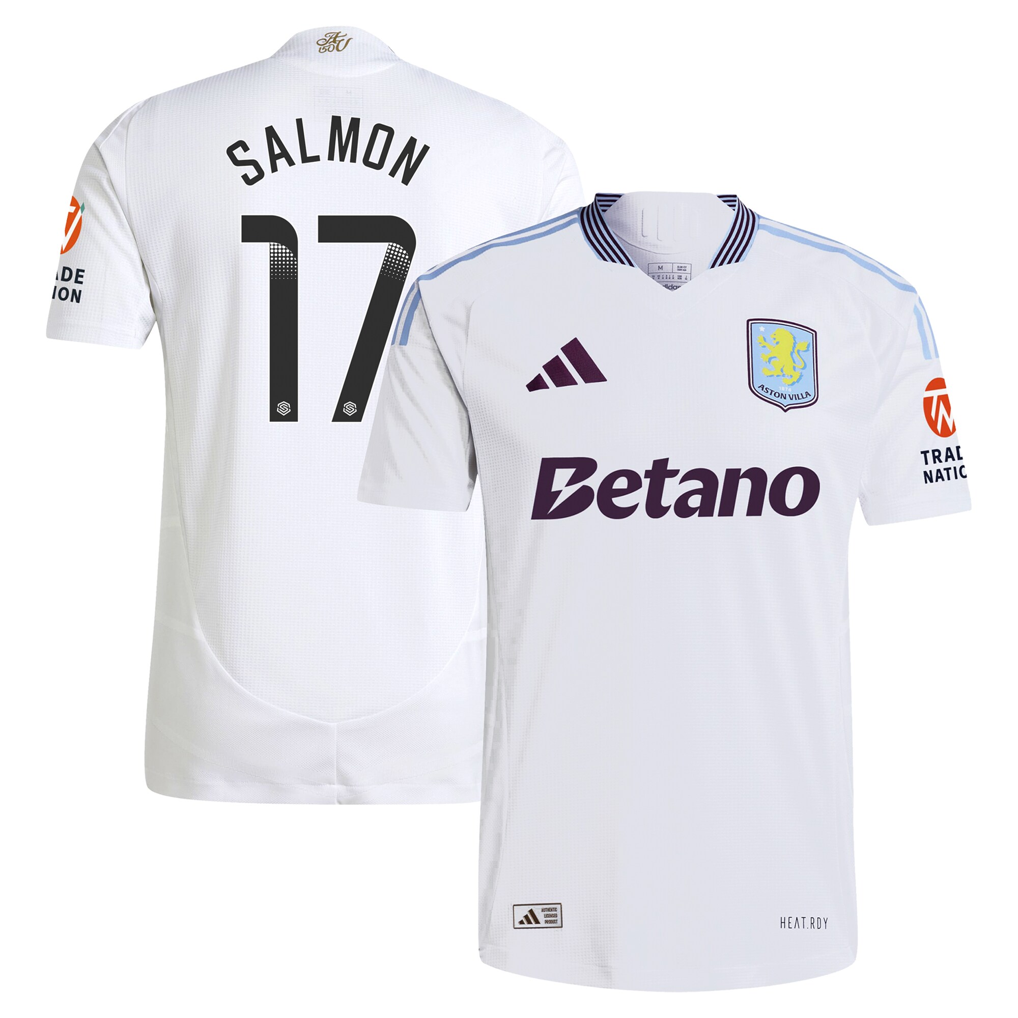aston villa wsl adidas away authentic shirt 2024-25 with salmon 17 printing Collection | Official Aston Villa Jerseys for Fans