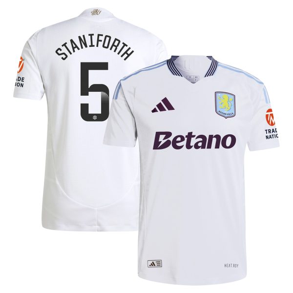 aston villa wsl adidas away authentic shirt 2024-25 with staniforth 5 printing Collection | Official Aston Villa Jerseys for Fans