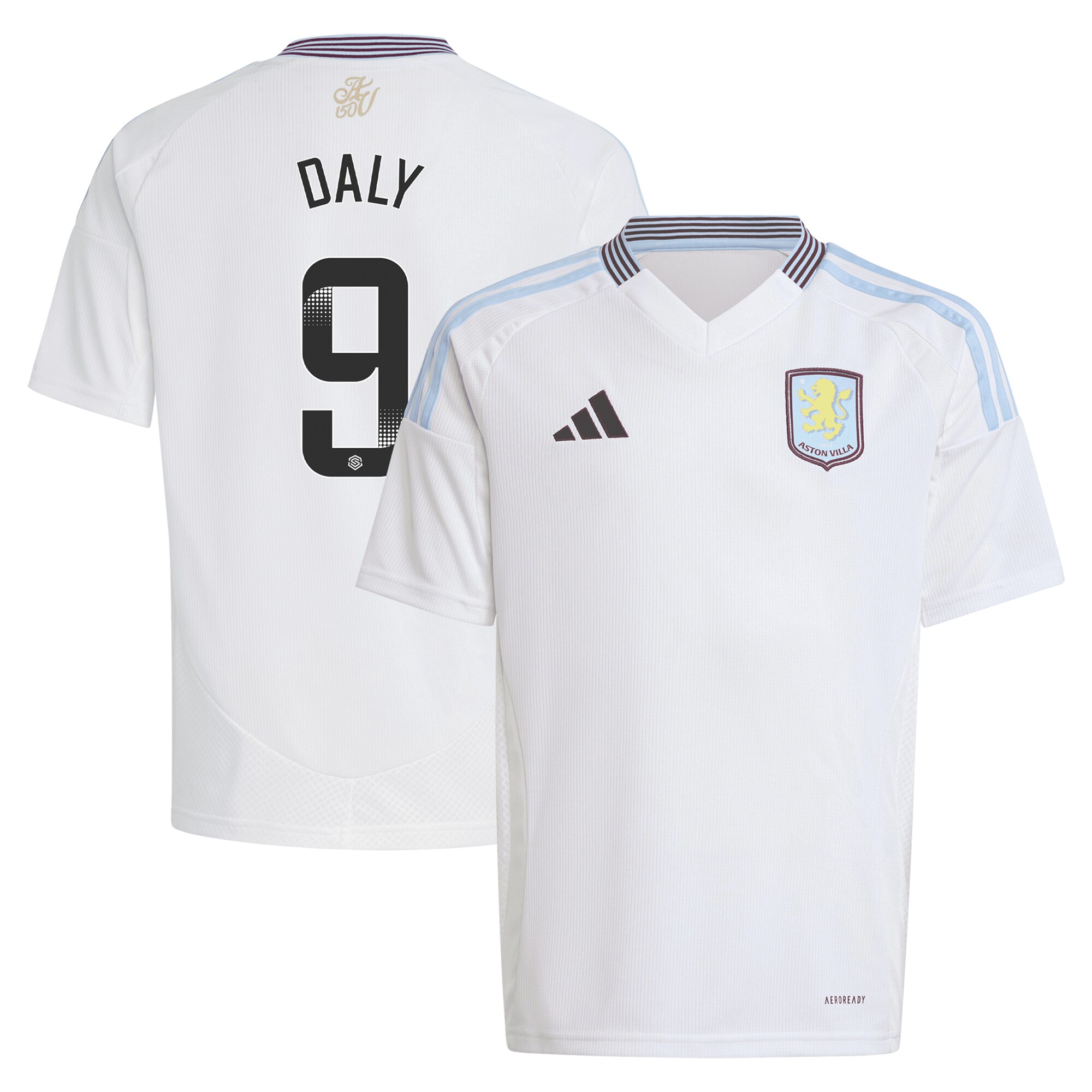 aston villa wsl adidas away shirt 2024-25 – kids with daly 9 printing Collection | Official Aston Villa Jerseys for Fans
