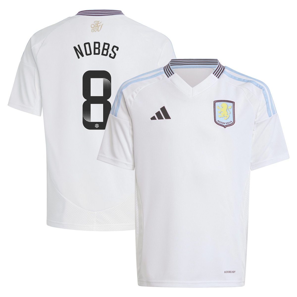 aston villa wsl adidas away shirt 2024-25 – kids with nobbs 8 printing Collection | Official Aston Villa Jerseys for Fans