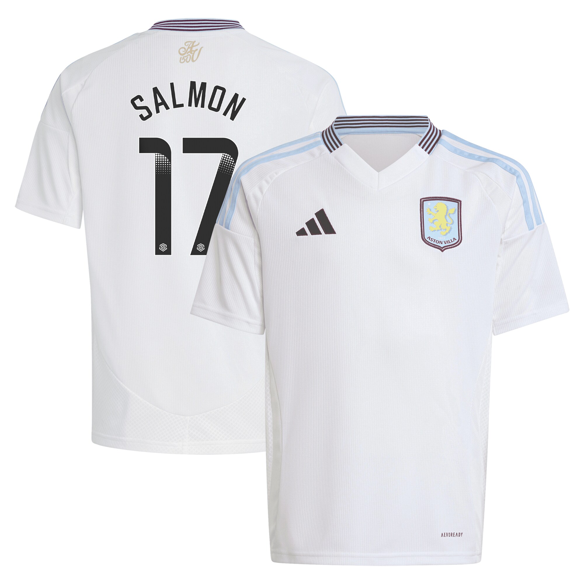 aston villa wsl adidas away shirt 2024-25 – kids with salmon 17 printing Collection | Official Aston Villa Jerseys for Fans