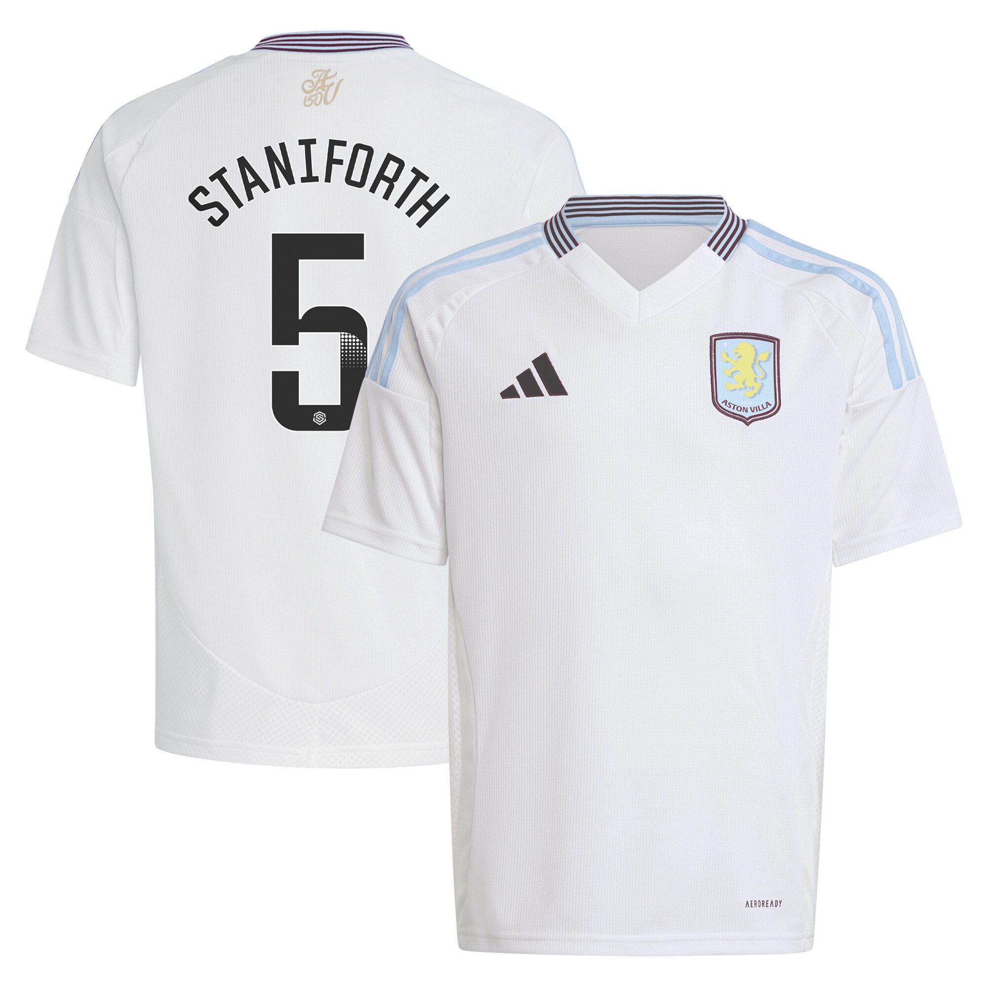 aston villa wsl adidas away shirt 2024-25 – kids with staniforth 5 printing Collection | Official Aston Villa Jerseys for Fans