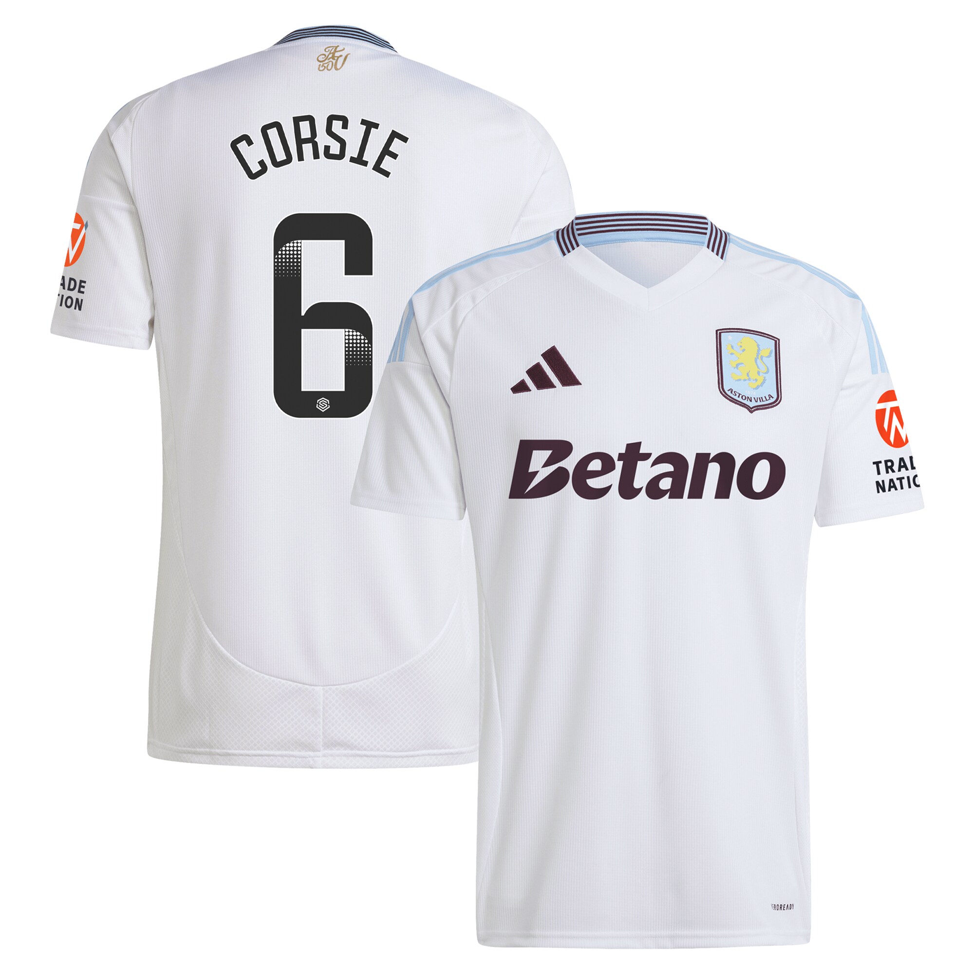 aston villa wsl adidas away shirt 2024-25 with corsie 6 printing Collection | Official Aston Villa Jerseys for Fans