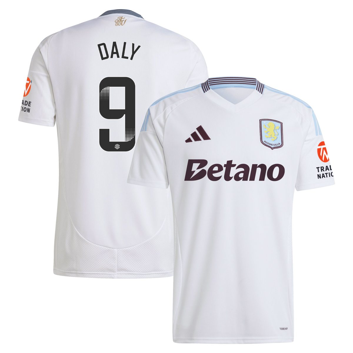 aston villa wsl adidas away shirt 2024-25 with daly 9 printing Collection | Official Aston Villa Jerseys for Fans