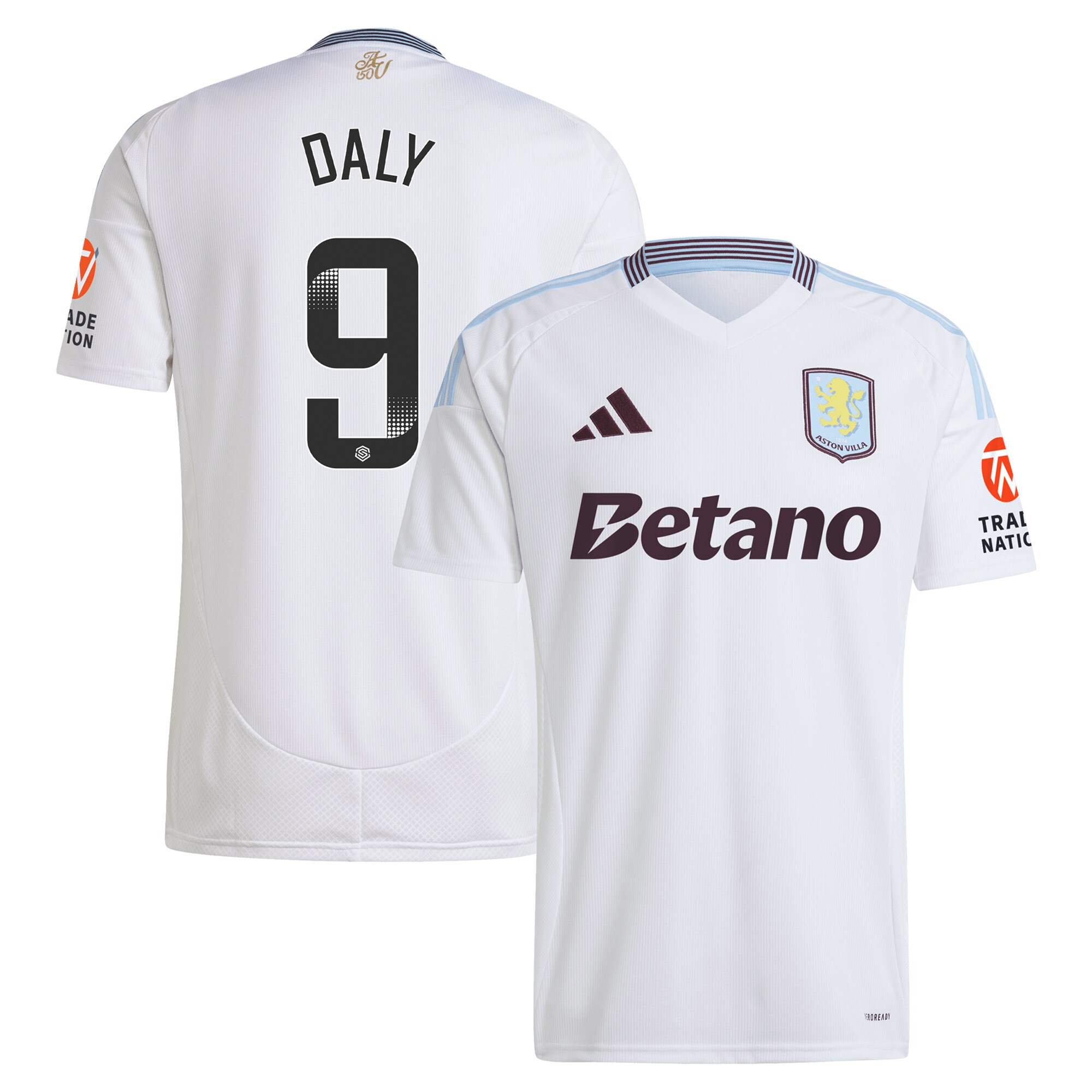 aston villa wsl adidas away shirt 2024-25 with daly 9 printing Collection | Official Aston Villa Jerseys for Fans