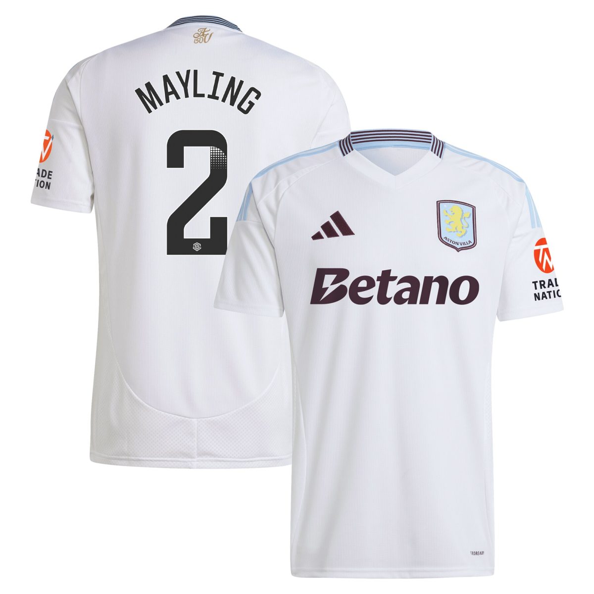 aston villa wsl adidas away shirt 2024-25 with mayling 2 printing Collection | Official Aston Villa Jerseys for Fans