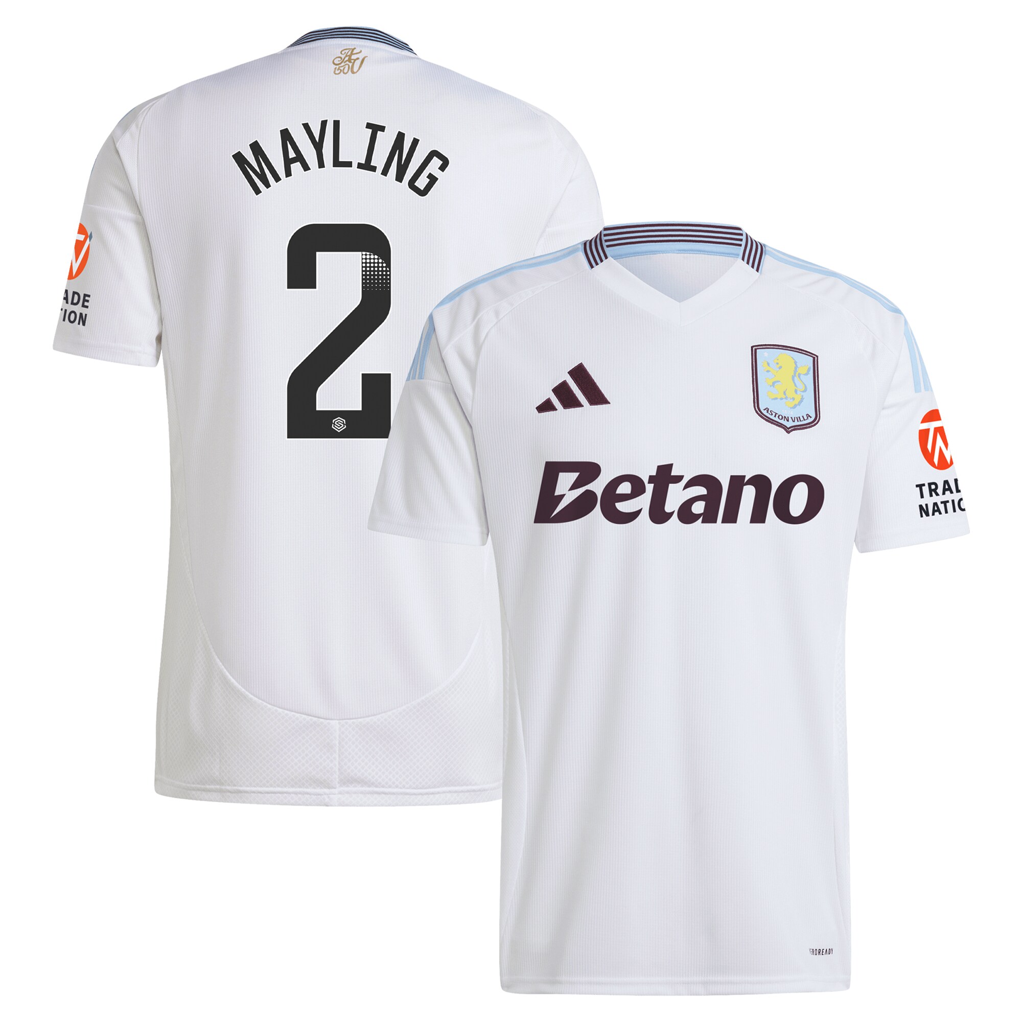 aston villa wsl adidas away shirt 2024-25 with mayling 2 printing Collection | Official Aston Villa Jerseys for Fans