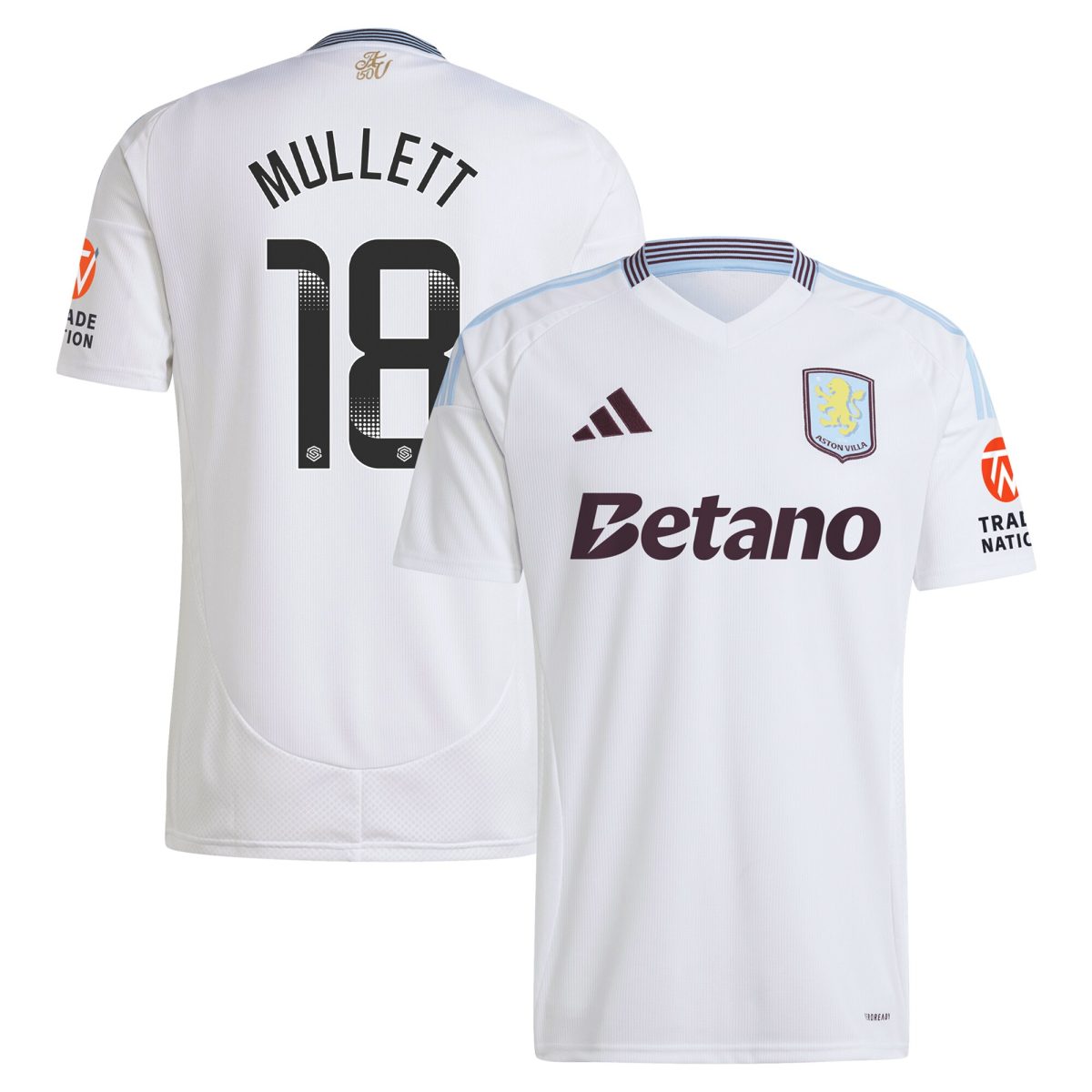 aston villa wsl adidas away shirt 2024-25 with mullett 18 printing Collection | Official Aston Villa Jerseys for Fans
