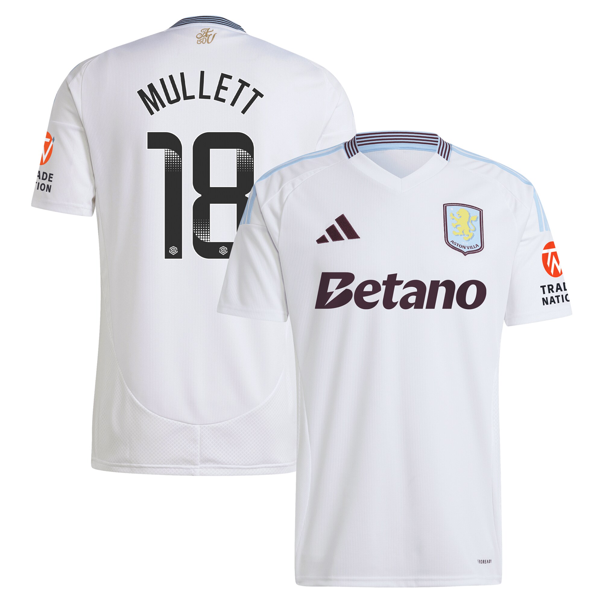 aston villa wsl adidas away shirt 2024-25 with mullett 18 printing Collection | Official Aston Villa Jerseys for Fans