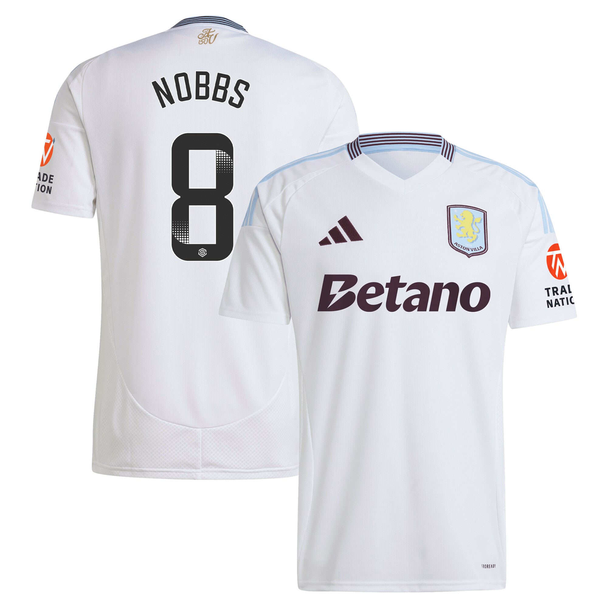 aston villa wsl adidas away shirt 2024-25 with nobbs 8 printing Collection | Official Aston Villa Jerseys for Fans