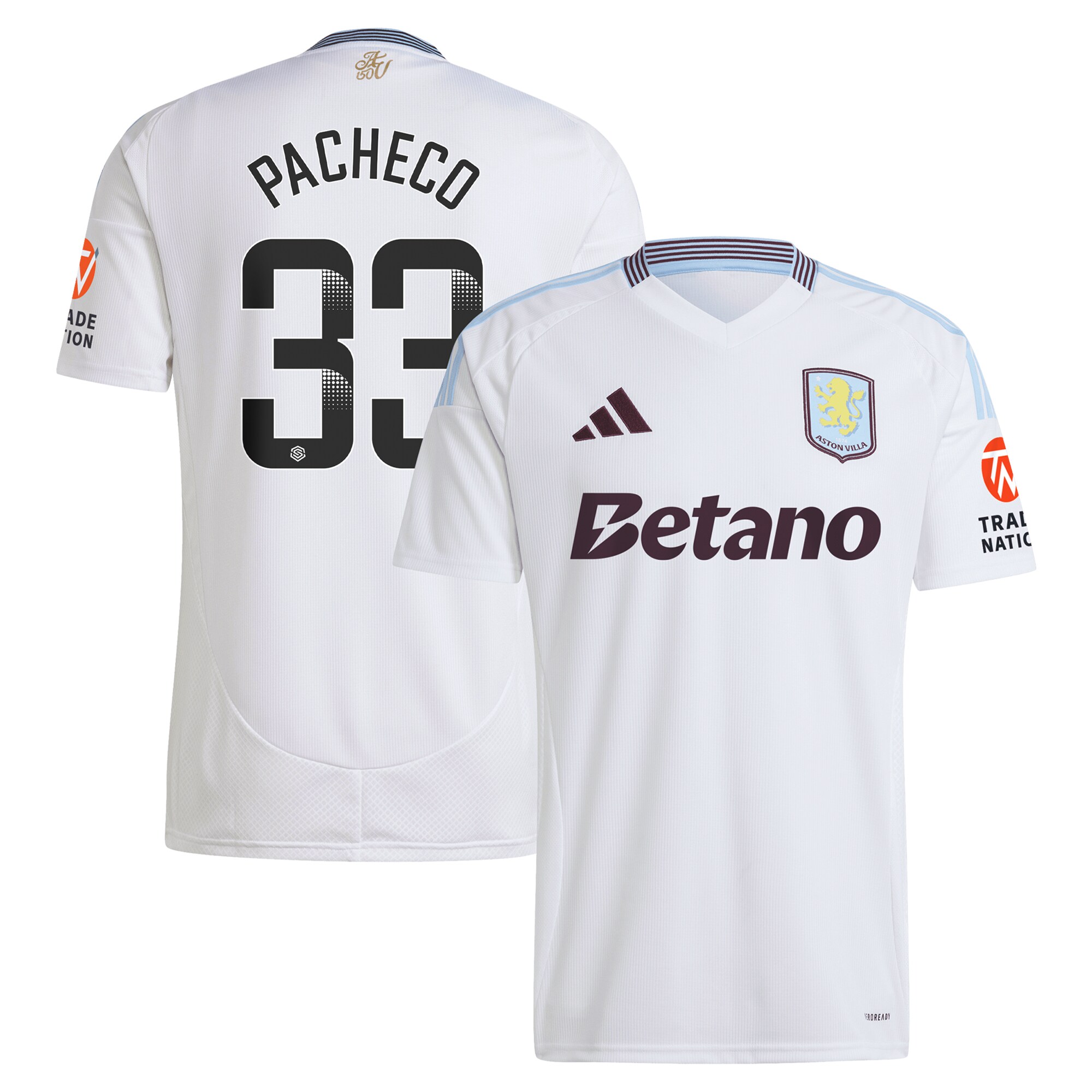 aston villa wsl adidas away shirt 2024-25 with pacheco 33 printing Collection | Official Aston Villa Jerseys for Fans