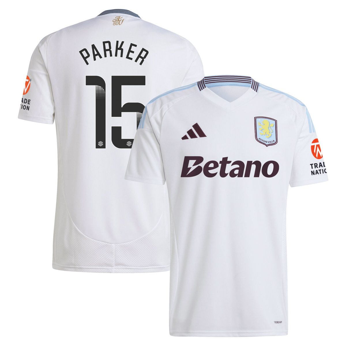 aston villa wsl adidas away shirt 2024-25 with parker 15 printing Collection | Official Aston Villa Jerseys for Fans