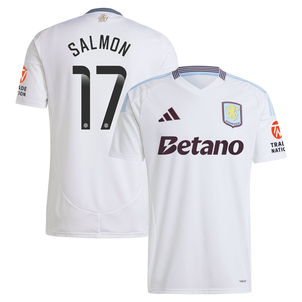 aston villa wsl adidas away shirt 2024-25 with salmon 17 printing Collection | Official Aston Villa Jerseys for Fans