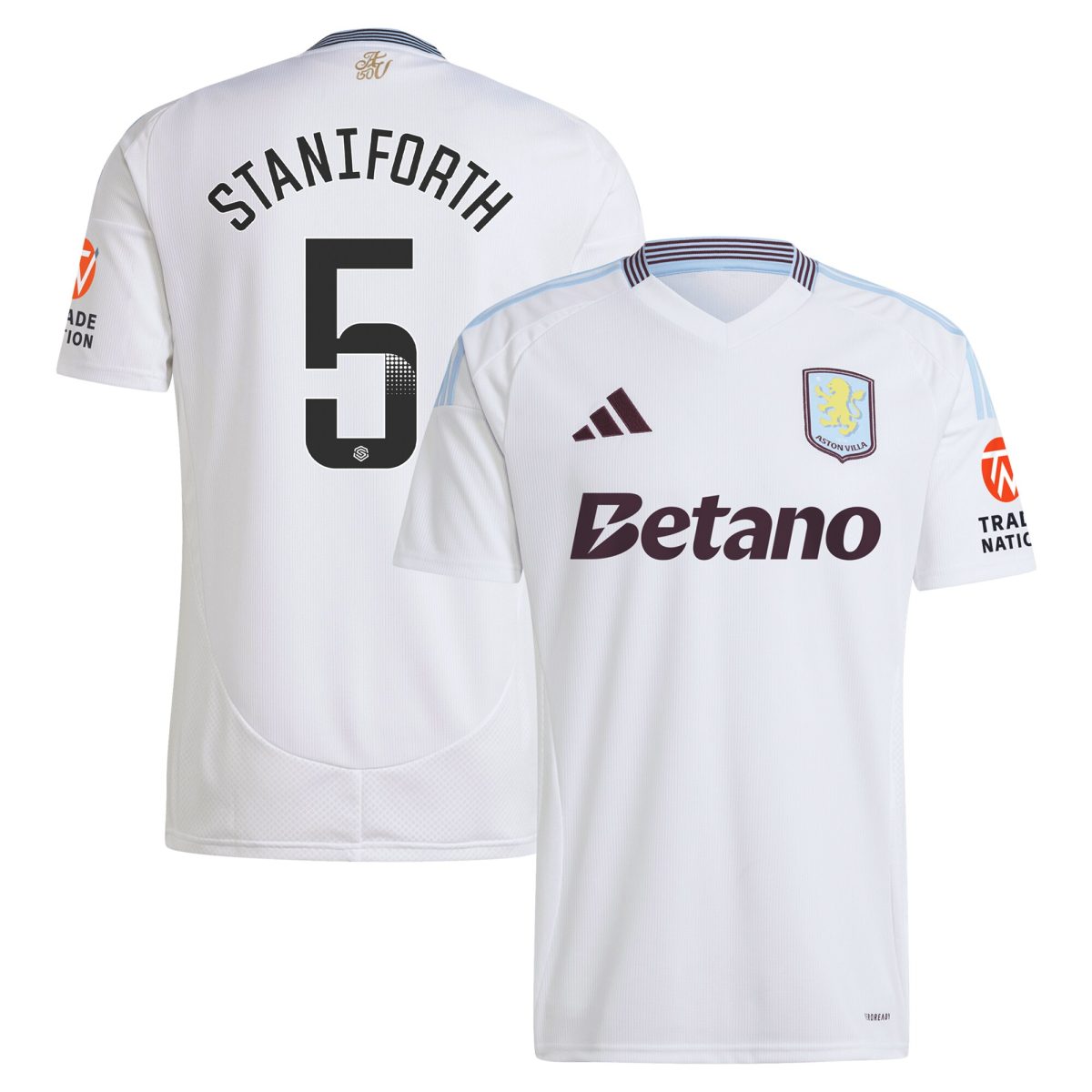 aston villa wsl adidas away shirt 2024-25 with staniforth 5 printing Collection | Official Aston Villa Jerseys for Fans