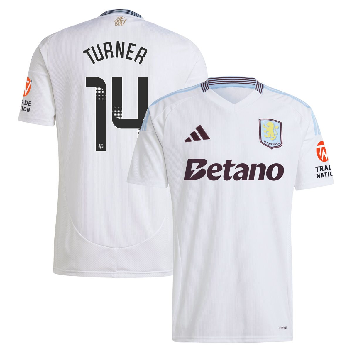 aston villa wsl adidas away shirt 2024-25 with turner 14 printing Collection | Official Aston Villa Jerseys for Fans