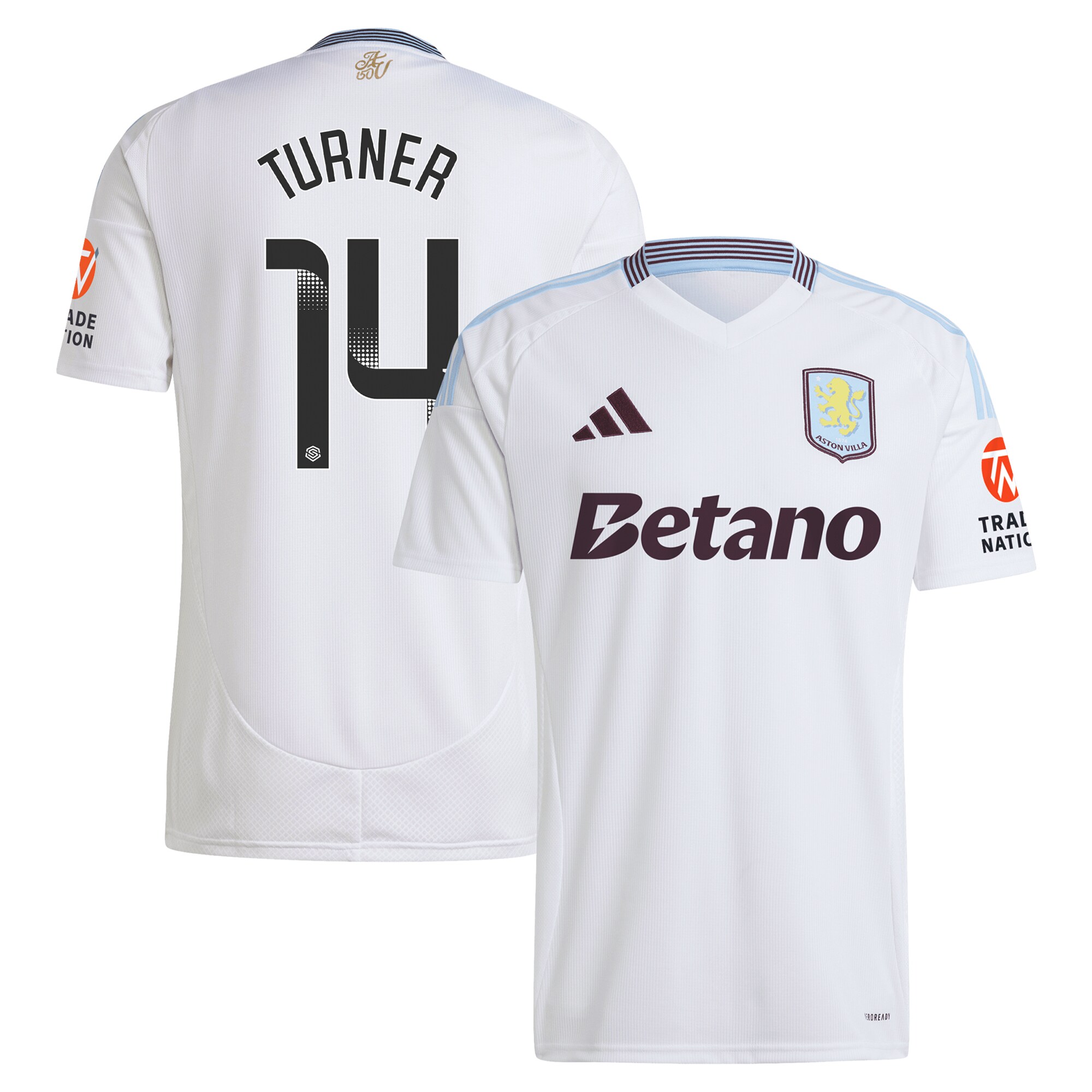 aston villa wsl adidas away shirt 2024-25 with turner 14 printing Collection | Official Aston Villa Jerseys for Fans