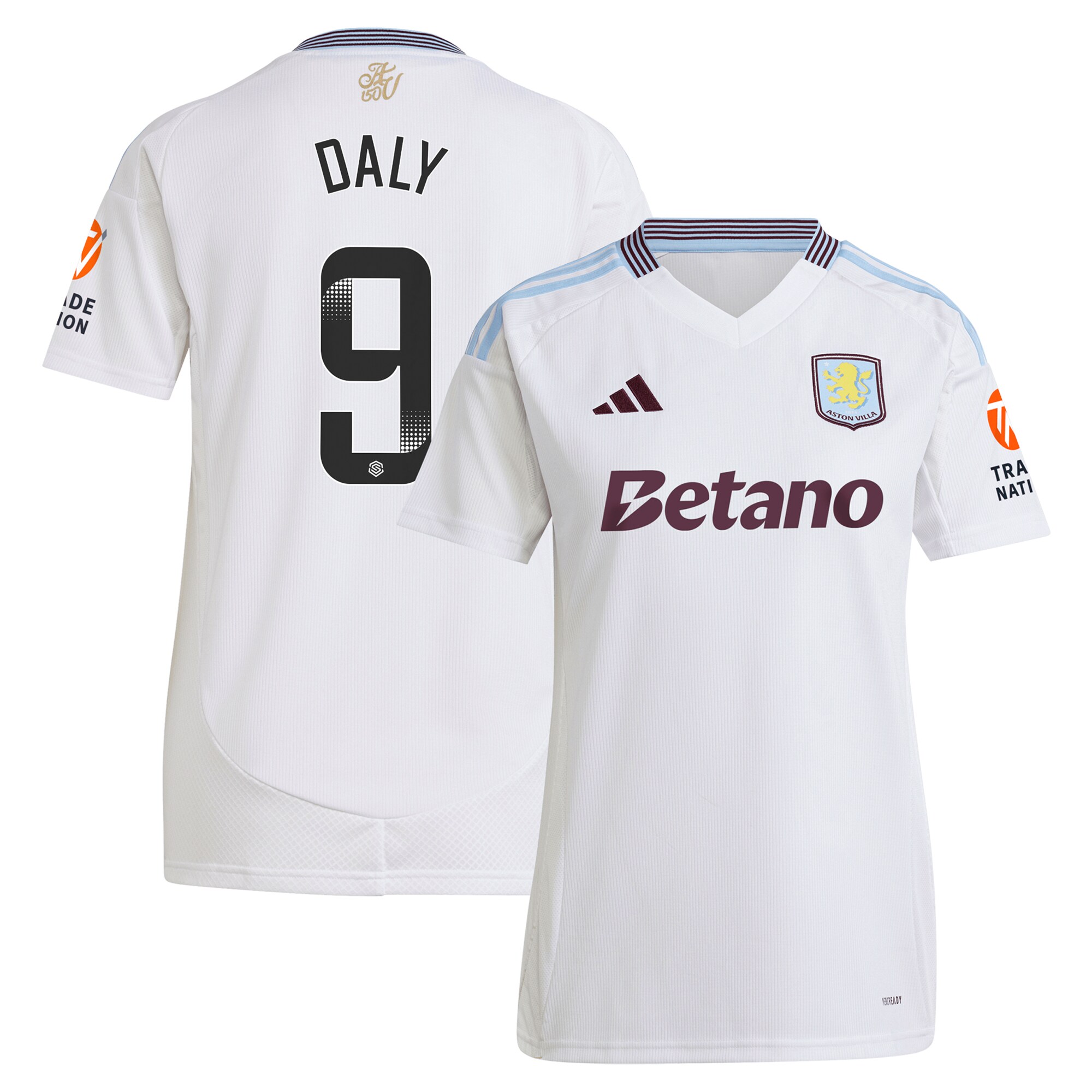 aston villa wsl adidas away shirt 2024-25 – womens with daly 9 printing Collection | Official Aston Villa Jerseys for Fans