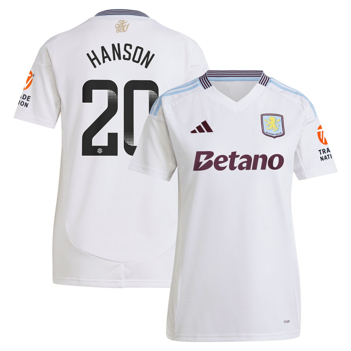 aston villa wsl adidas away shirt 2024-25 – womens with hanson 20 printing Collection | Official Aston Villa Jerseys for Fans