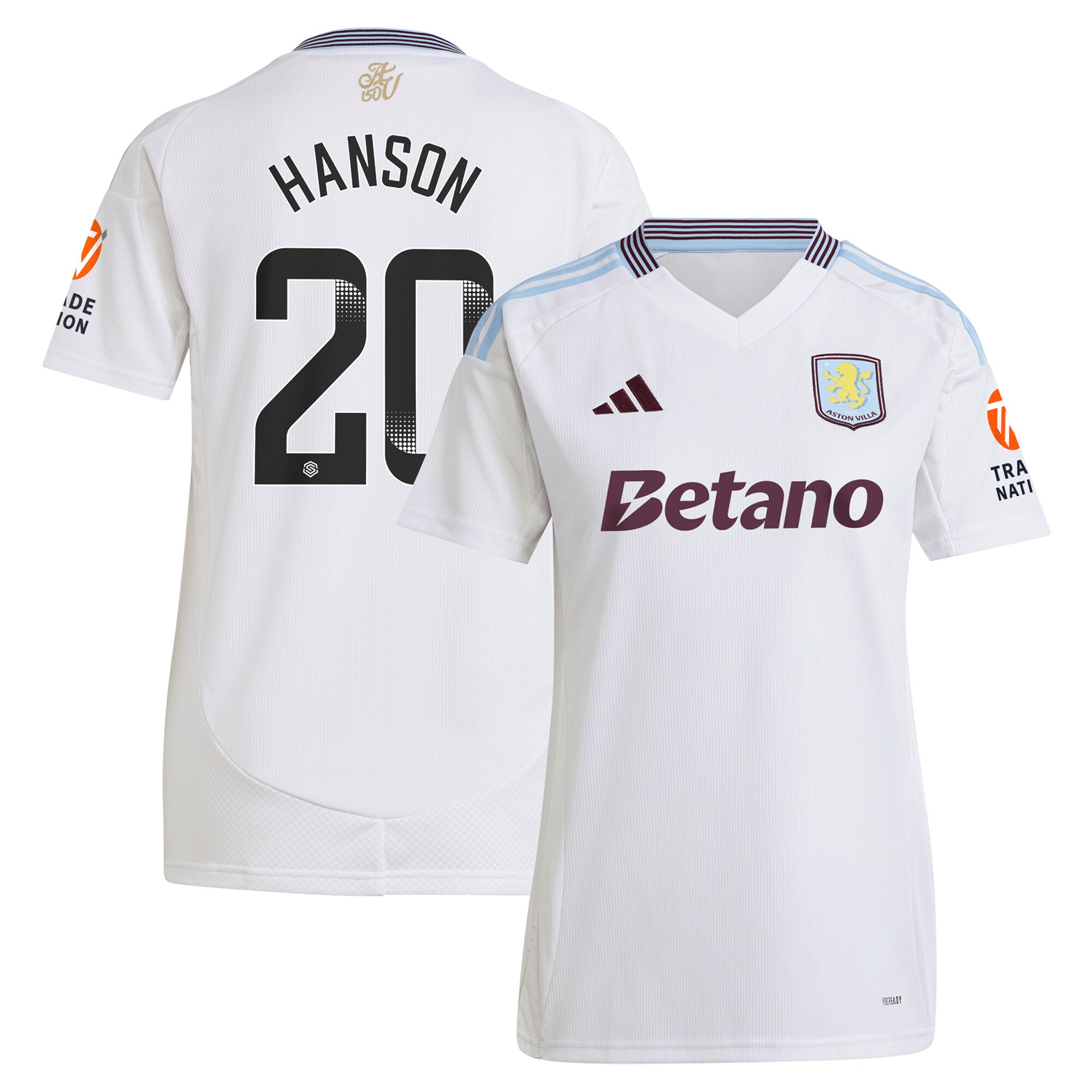 aston villa wsl adidas away shirt 2024-25 – womens with hanson 20 printing Collection | Official Aston Villa Jerseys for Fans