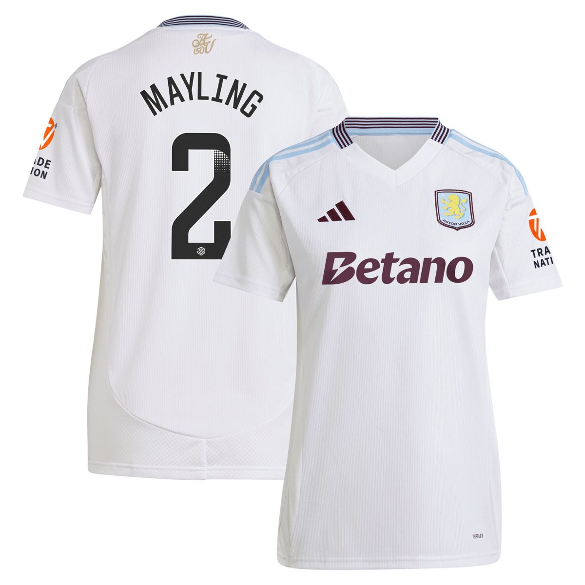 aston villa wsl adidas away shirt 2024-25 – womens with mayling 2 printing Collection | Official Aston Villa Jerseys for Fans