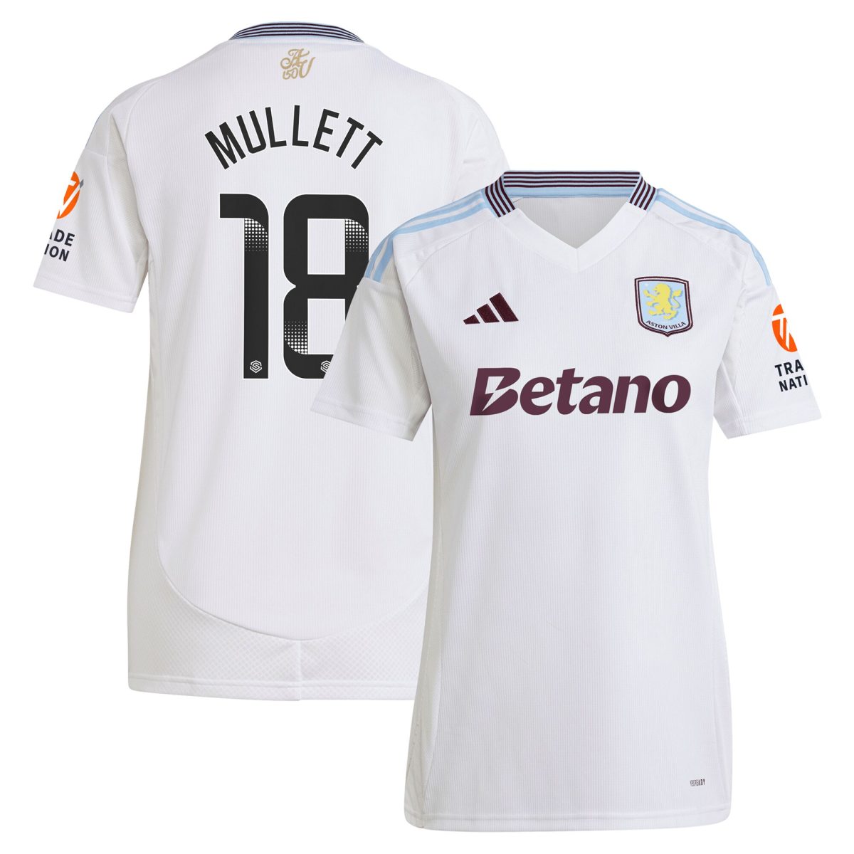 aston villa wsl adidas away shirt 2024-25 – womens with mullett 18 printing Collection | Official Aston Villa Jerseys for Fans