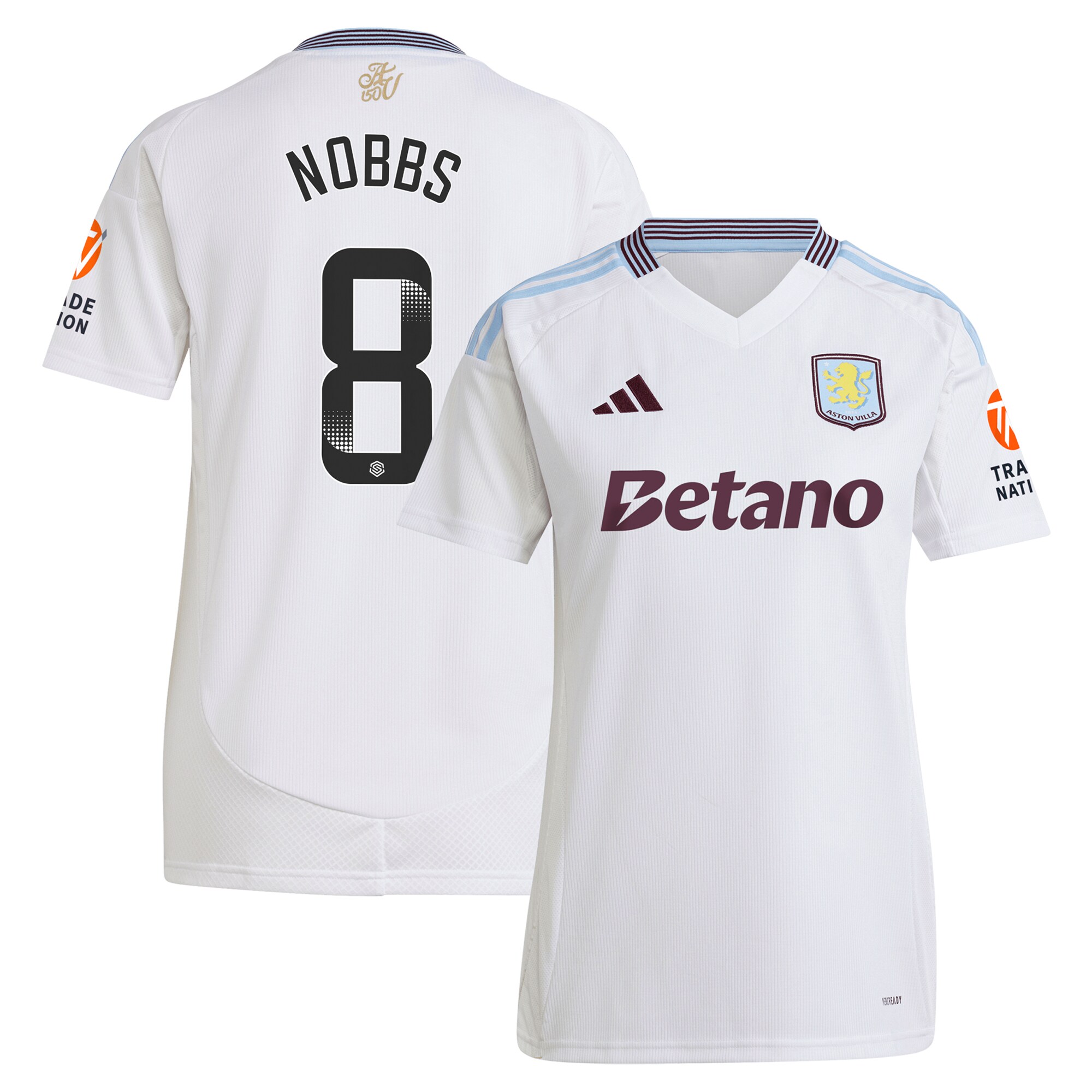 aston villa wsl adidas away shirt 2024-25 – womens with nobbs 8 printing Collection | Official Aston Villa Jerseys for Fans