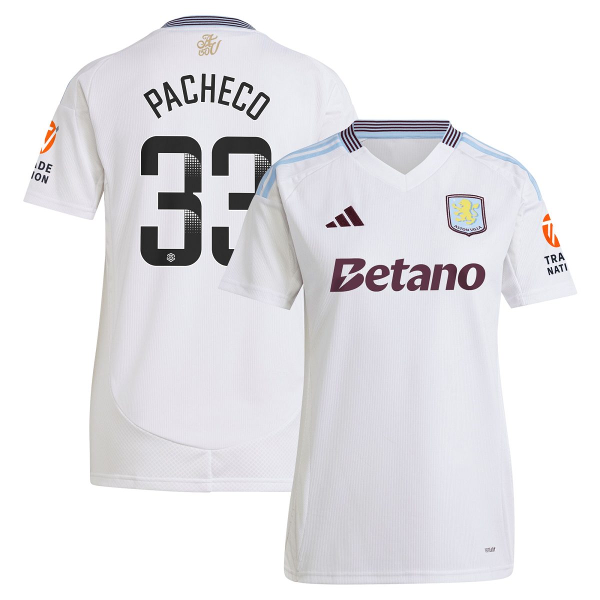 aston villa wsl adidas away shirt 2024-25 – womens with pacheco 33 printing Collection | Official Aston Villa Jerseys for Fans