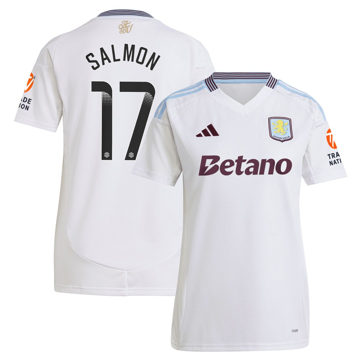 aston villa wsl adidas away shirt 2024-25 – womens with salmon 17 printing Collection | Official Aston Villa Jerseys for Fans