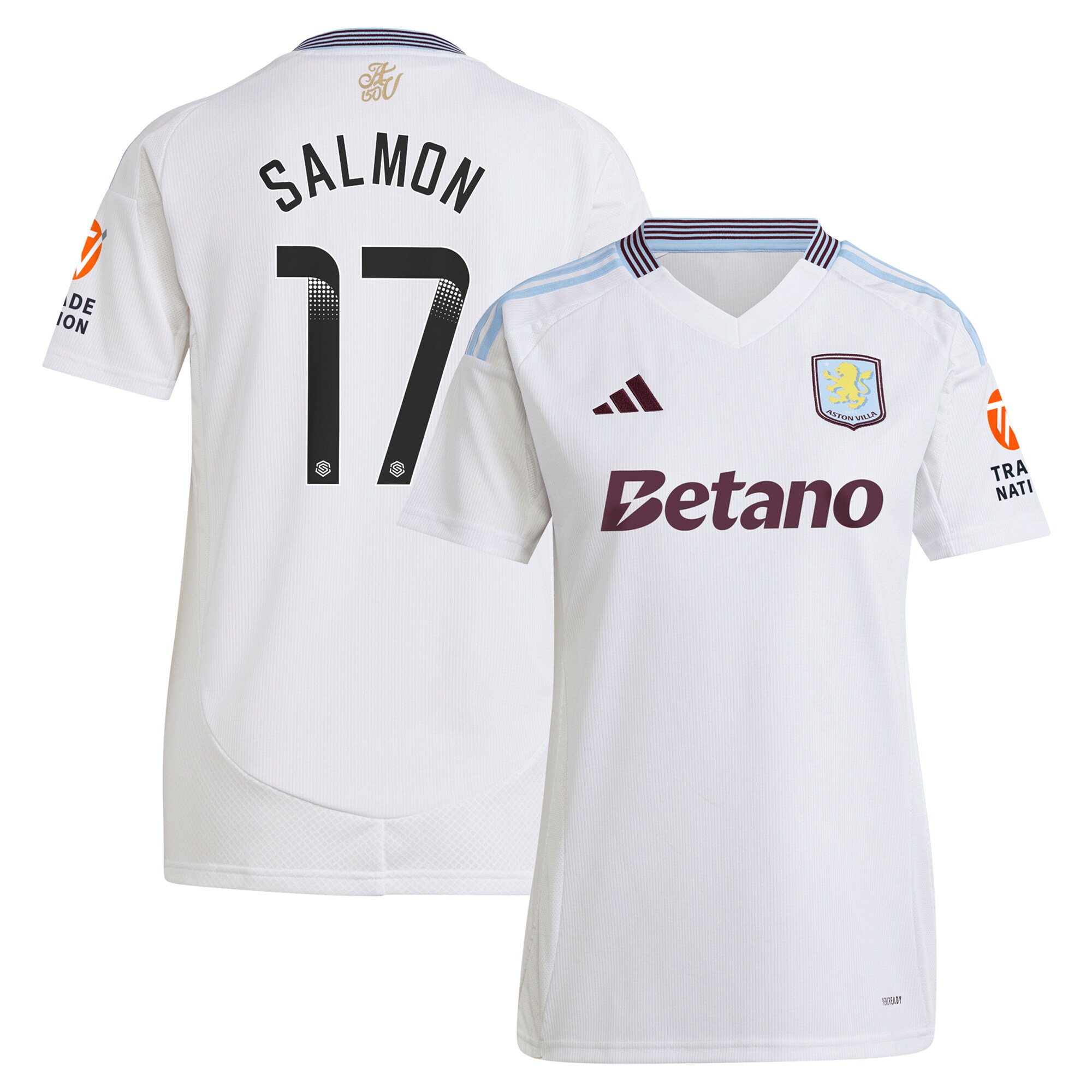 aston villa wsl adidas away shirt 2024-25 – womens with salmon 17 printing Collection | Official Aston Villa Jerseys for Fans