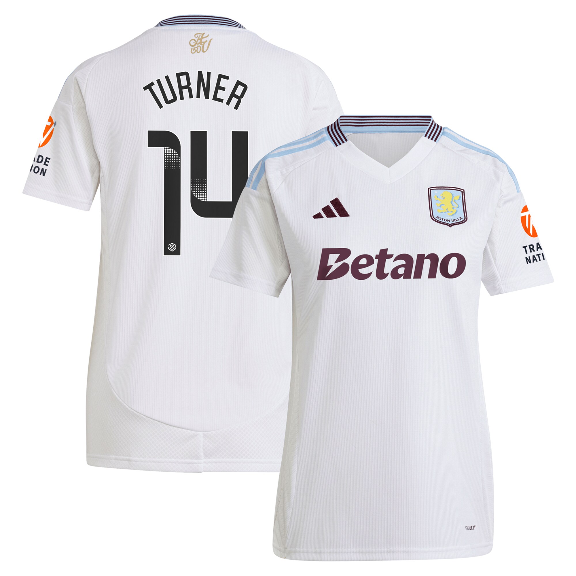 aston villa wsl adidas away shirt 2024-25 – womens with turner 14 printing Collection | Official Aston Villa Jerseys for Fans